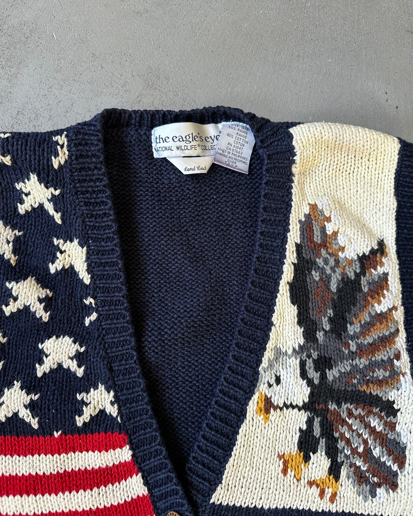 1990s - Navy Hand Knit USA Sweater Vest - (W)S