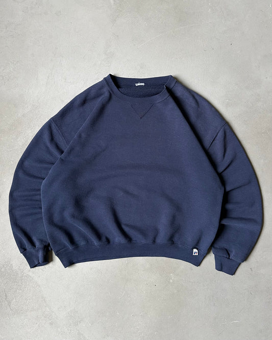 1990s - Navy Russell Crewneck - L/XL