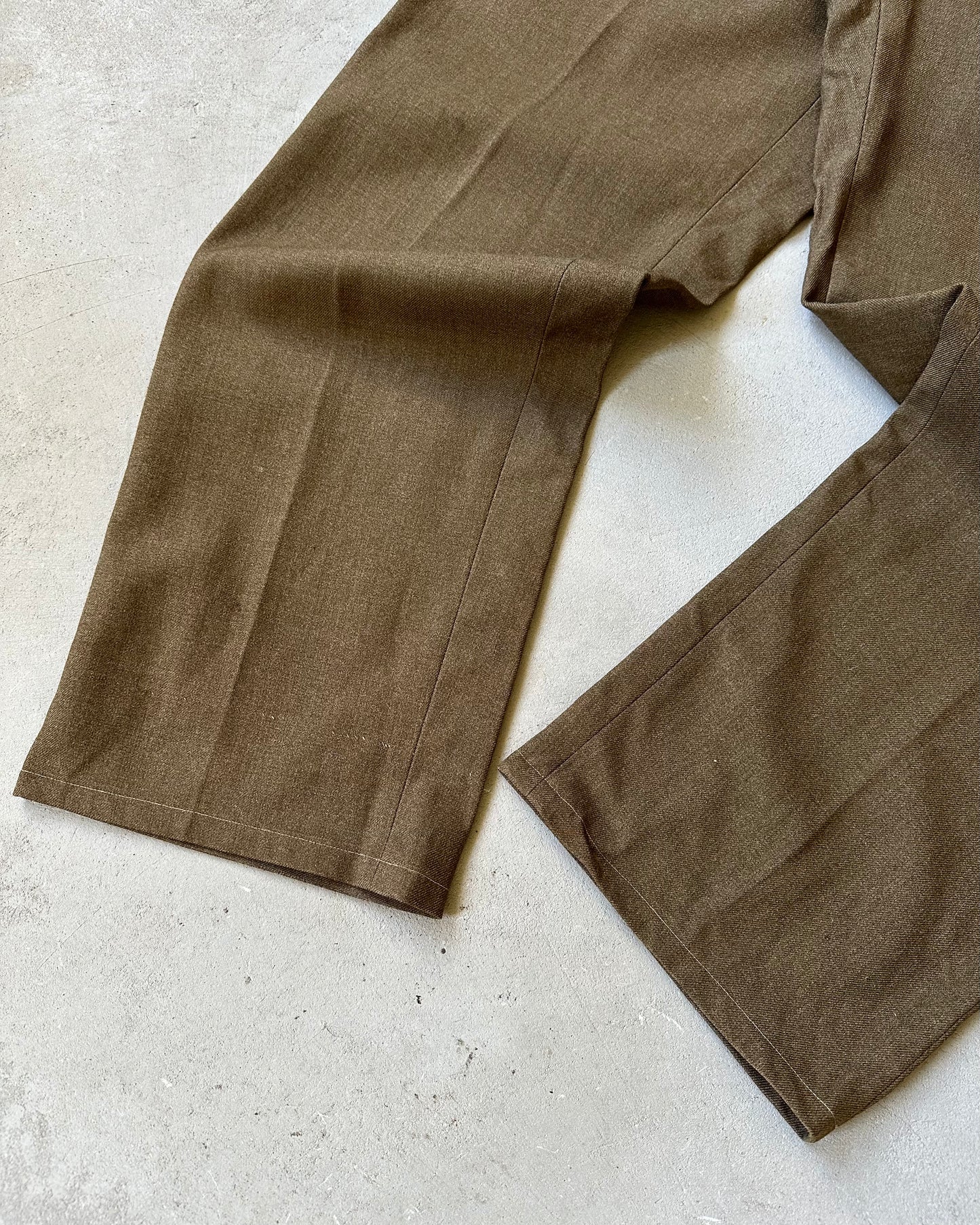 1940s - Brown Military Wool Trousers - 33x33