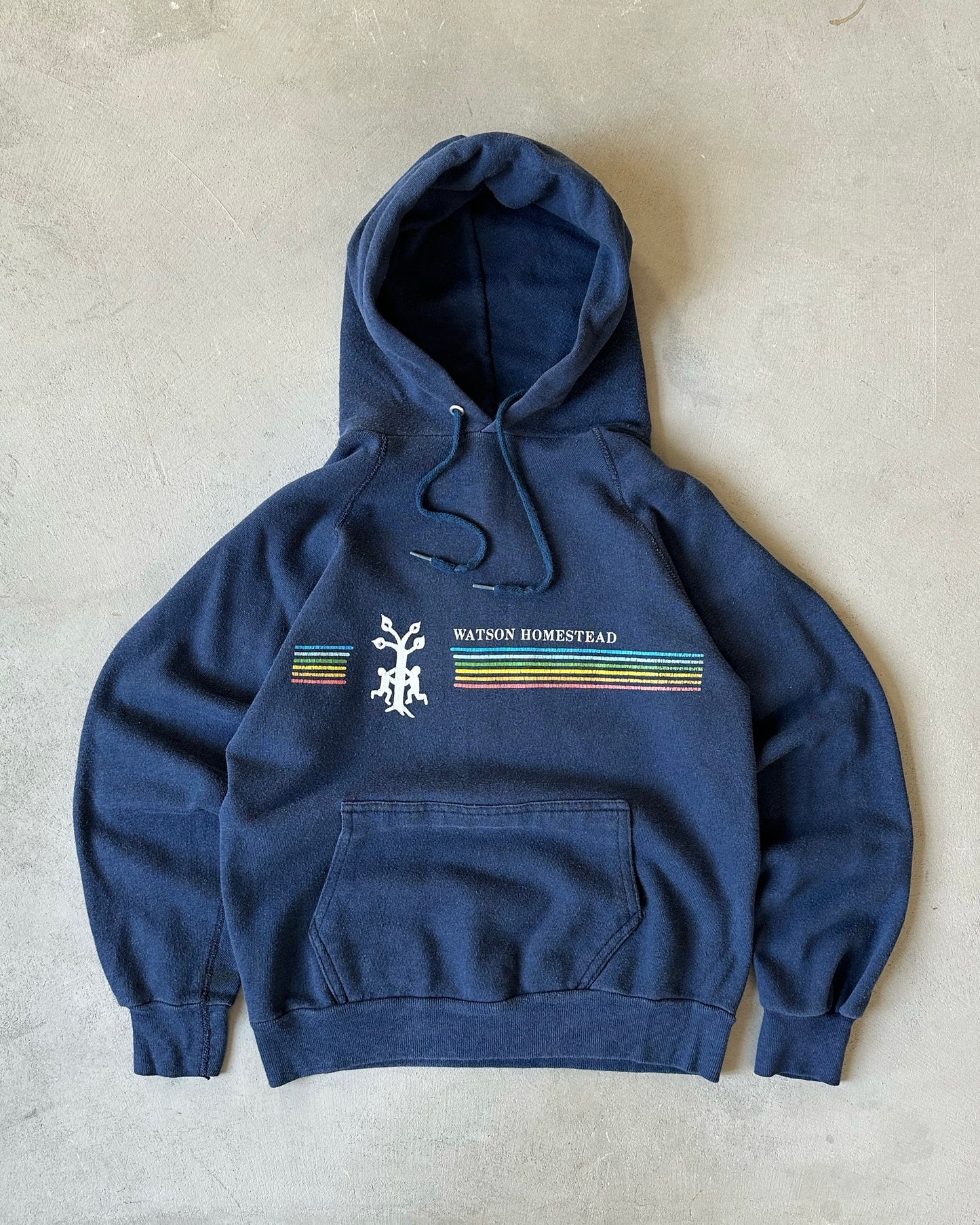 1980s - Navy Watson Homestead Hoodie - XS