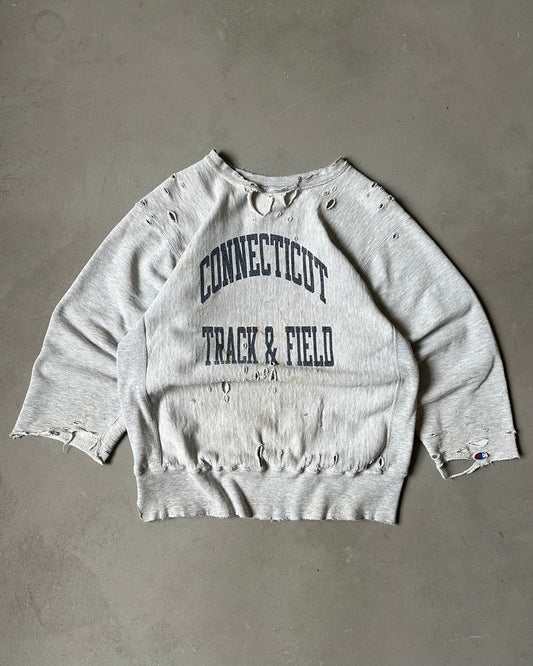 1980s - Distressed Grey Track Champion RW Crewneck - M