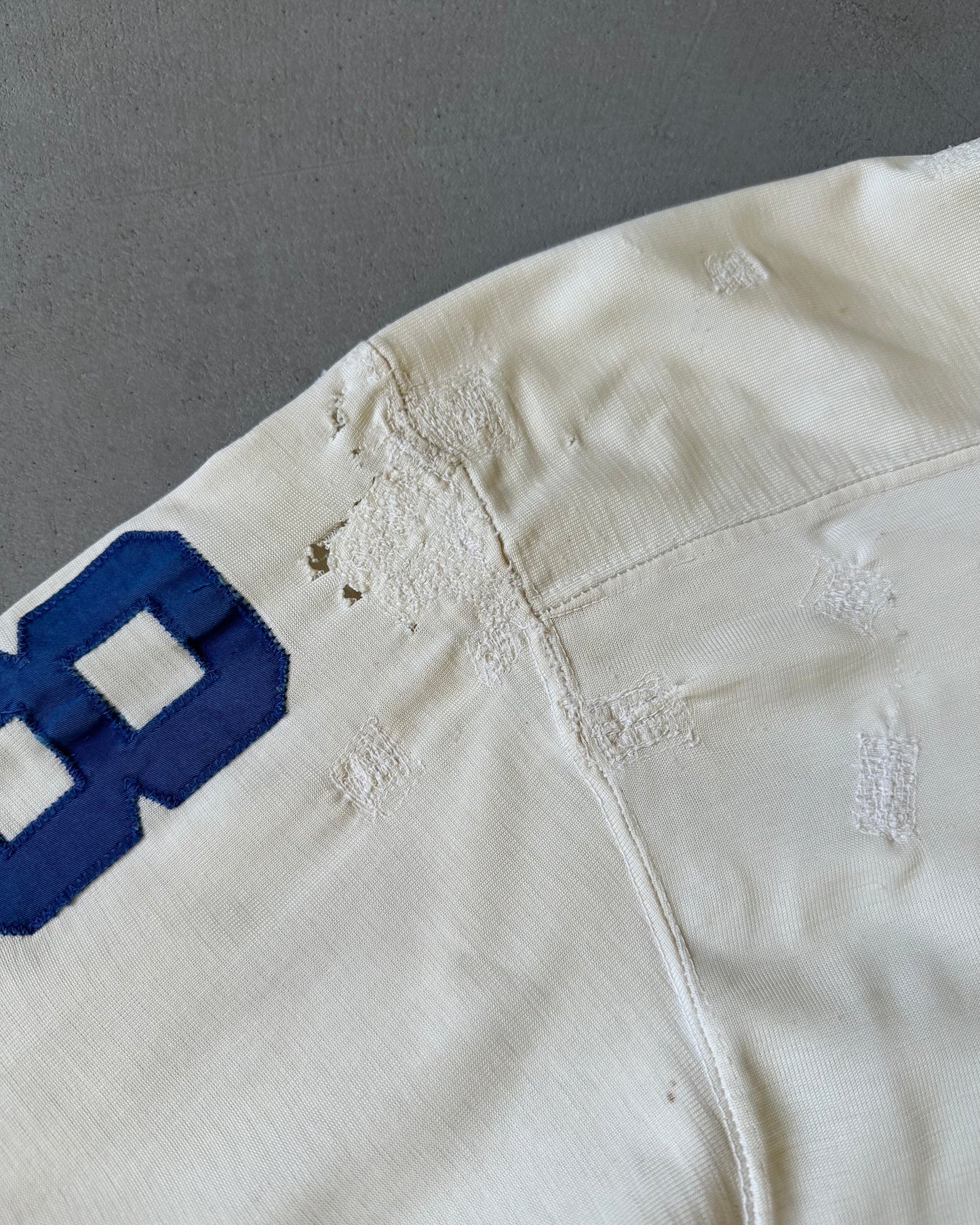1960s - White/Blue 78 Repaired Jersey - XL