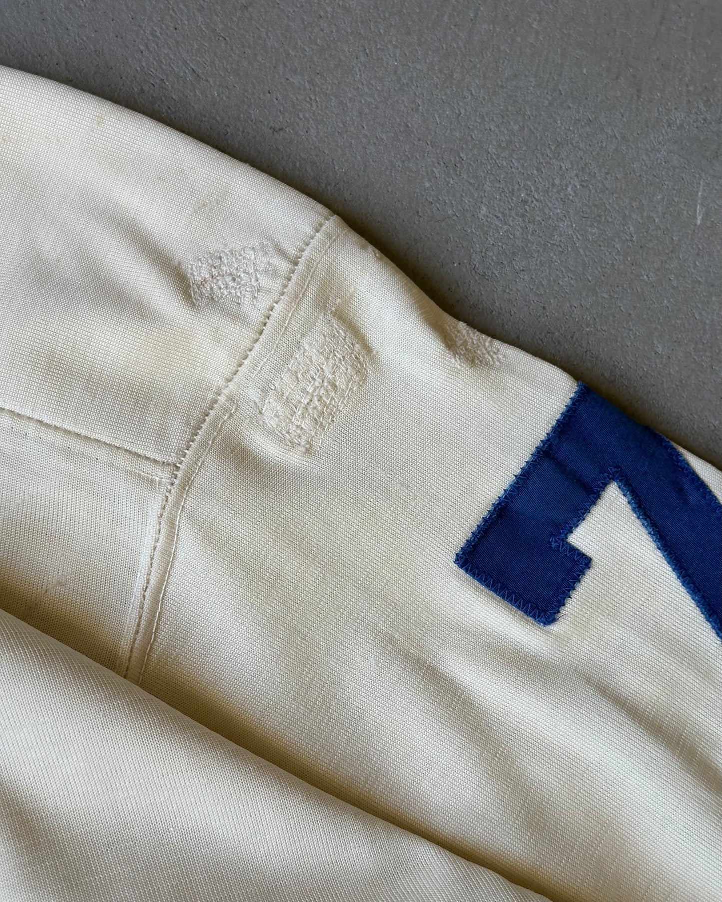 1960s - White/Blue 78 Repaired Jersey - XL