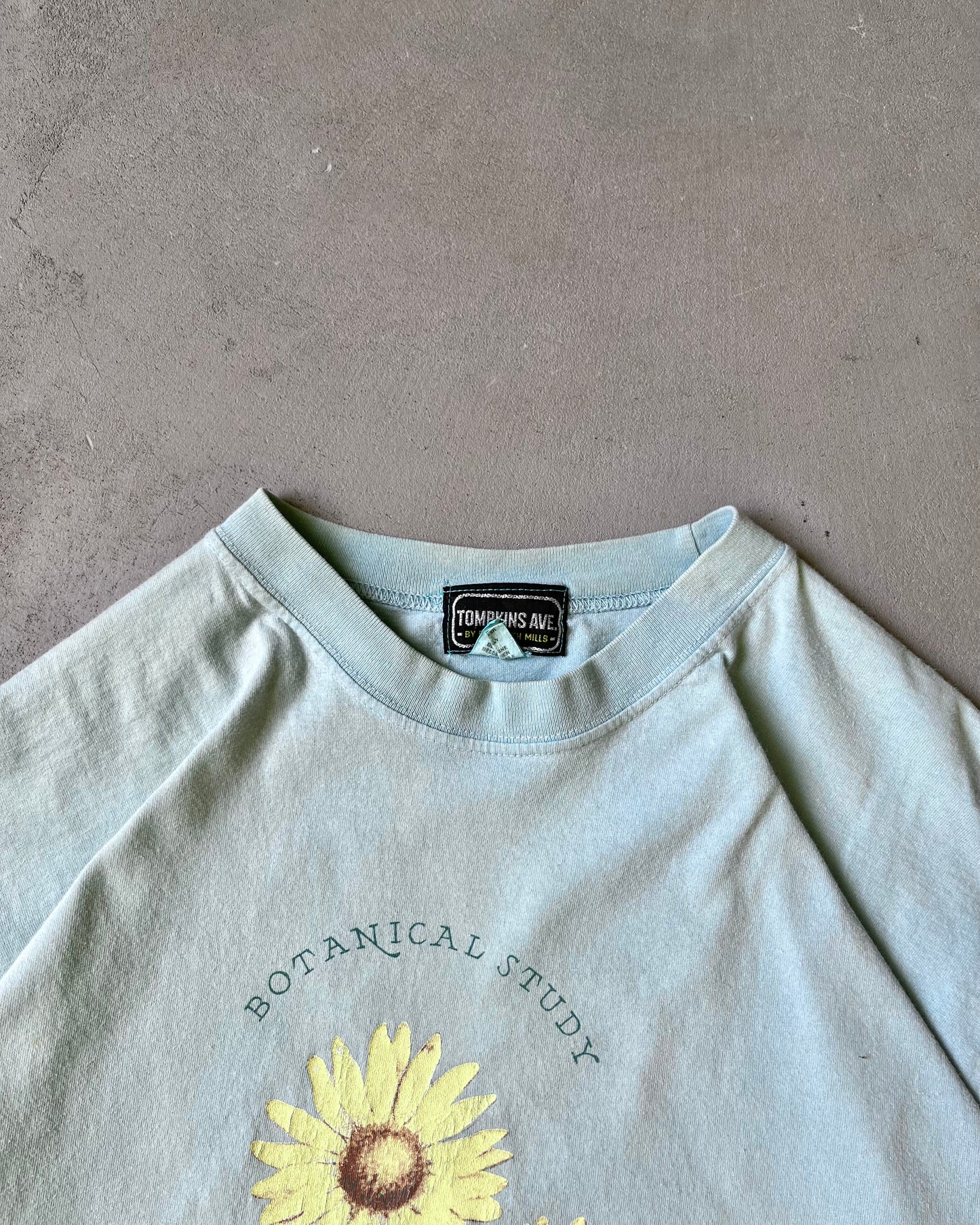 1990s - Aqua Oxeye Daisy T-Shirt - XL
