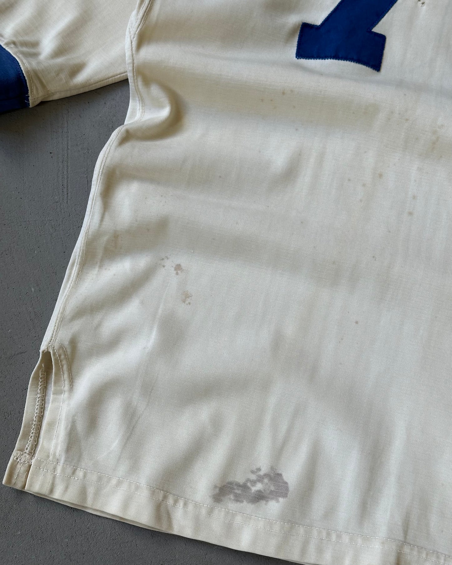 1960s - White/Blue 78 Repaired Jersey - XL
