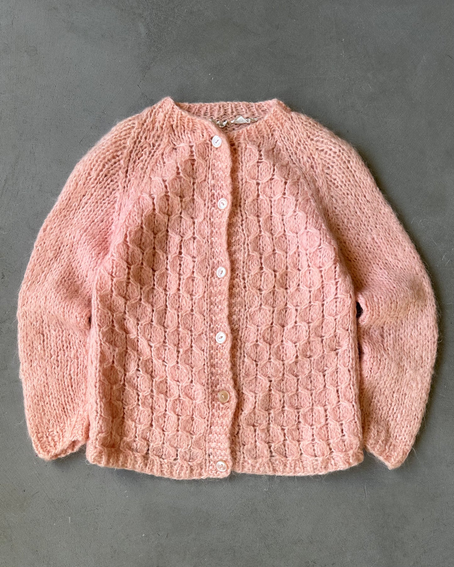 1970s - Light Pink Adria Wool Cardigan - (W)M