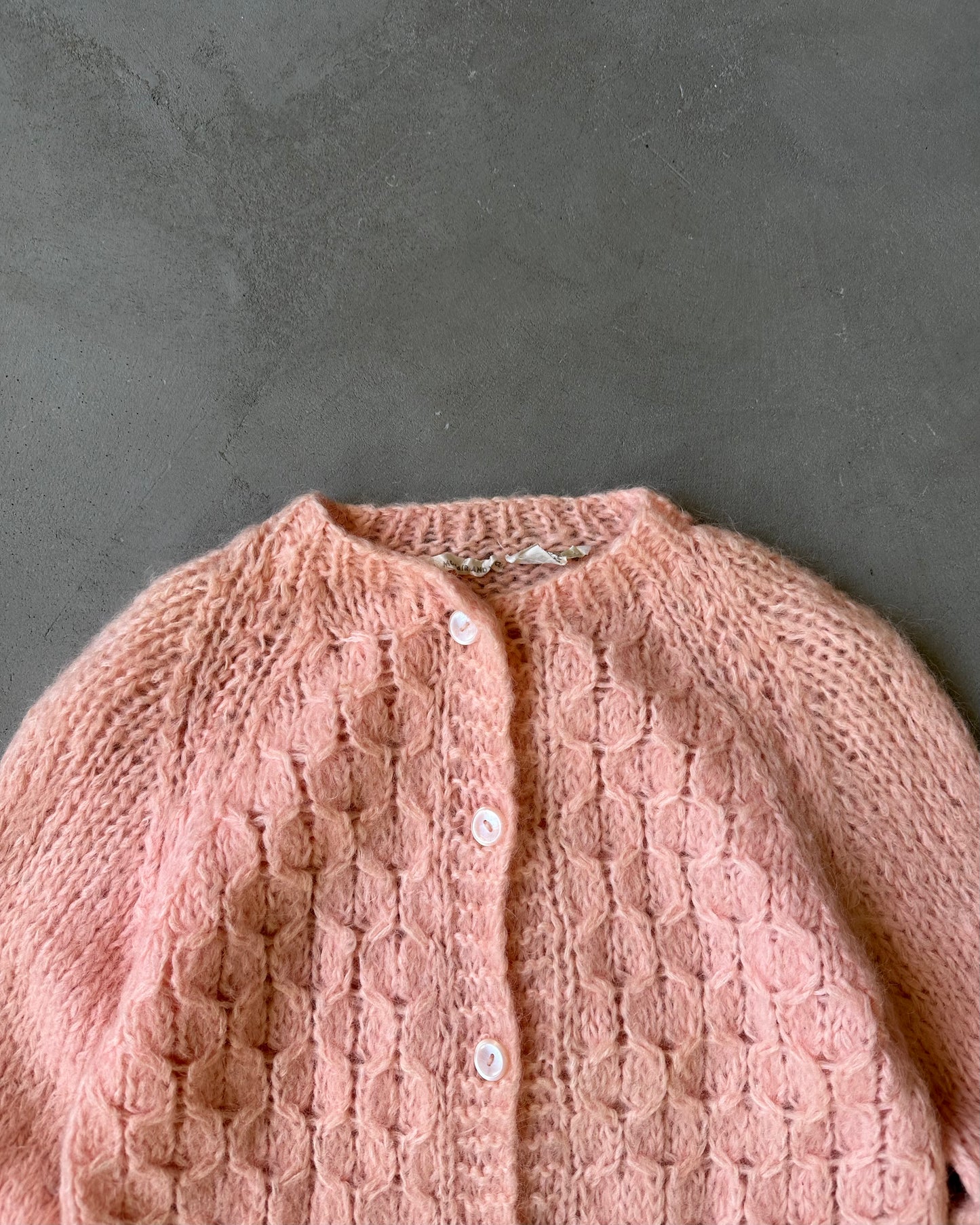 1970s - Light Pink Adria Wool Cardigan - (W)M