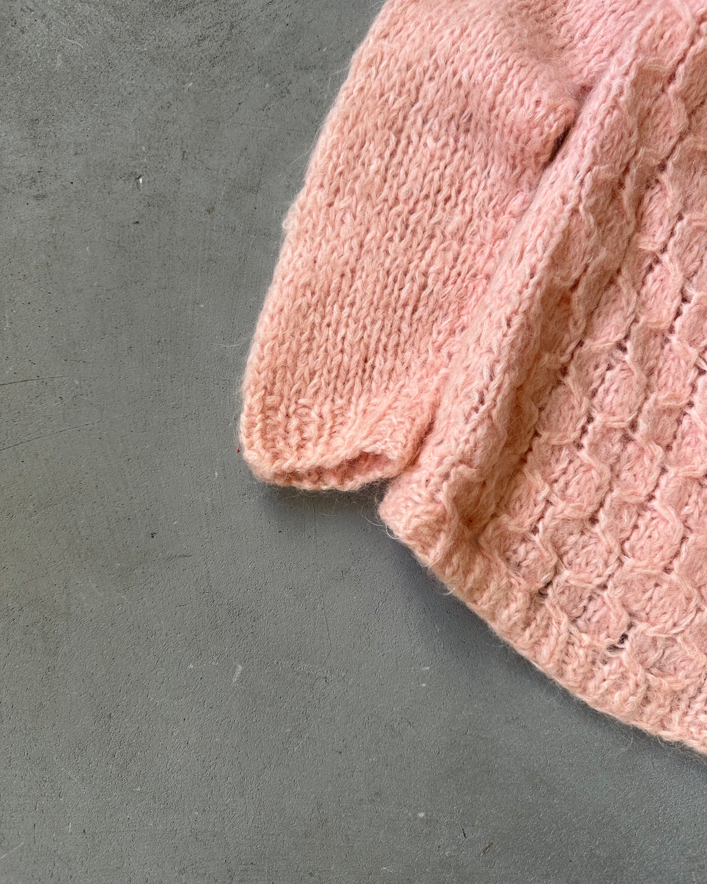 1970s - Light Pink Adria Wool Cardigan - (W)M