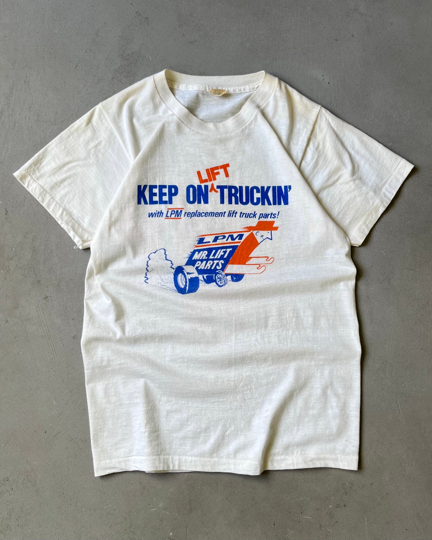 Années 70 - T-shirt Cream Keep On Lift Truckin' - S