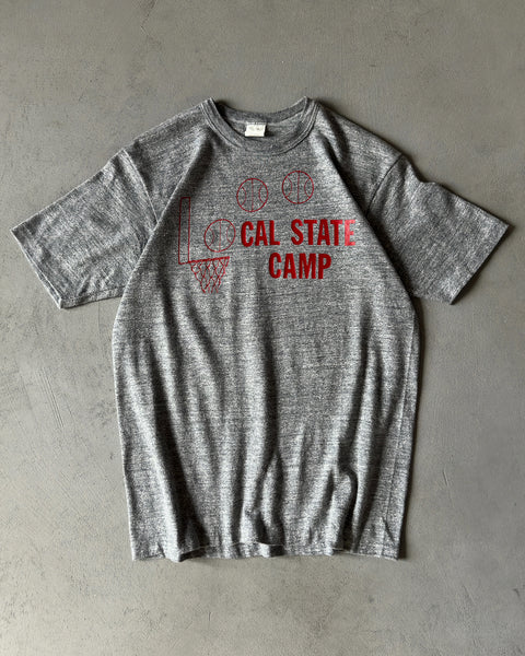 1970s - Heather Grey "State Camp" T-Shirt - S