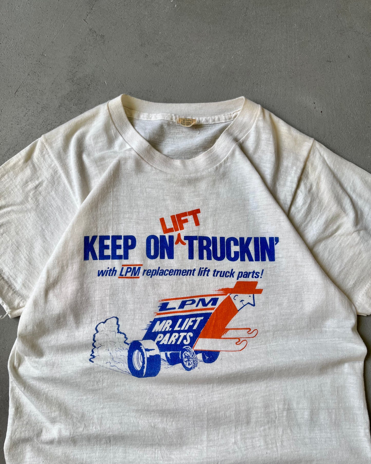 Années 70 - T-shirt Cream Keep On Lift Truckin' - S