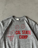 1970s - Heather Grey "State Camp" T-Shirt - S