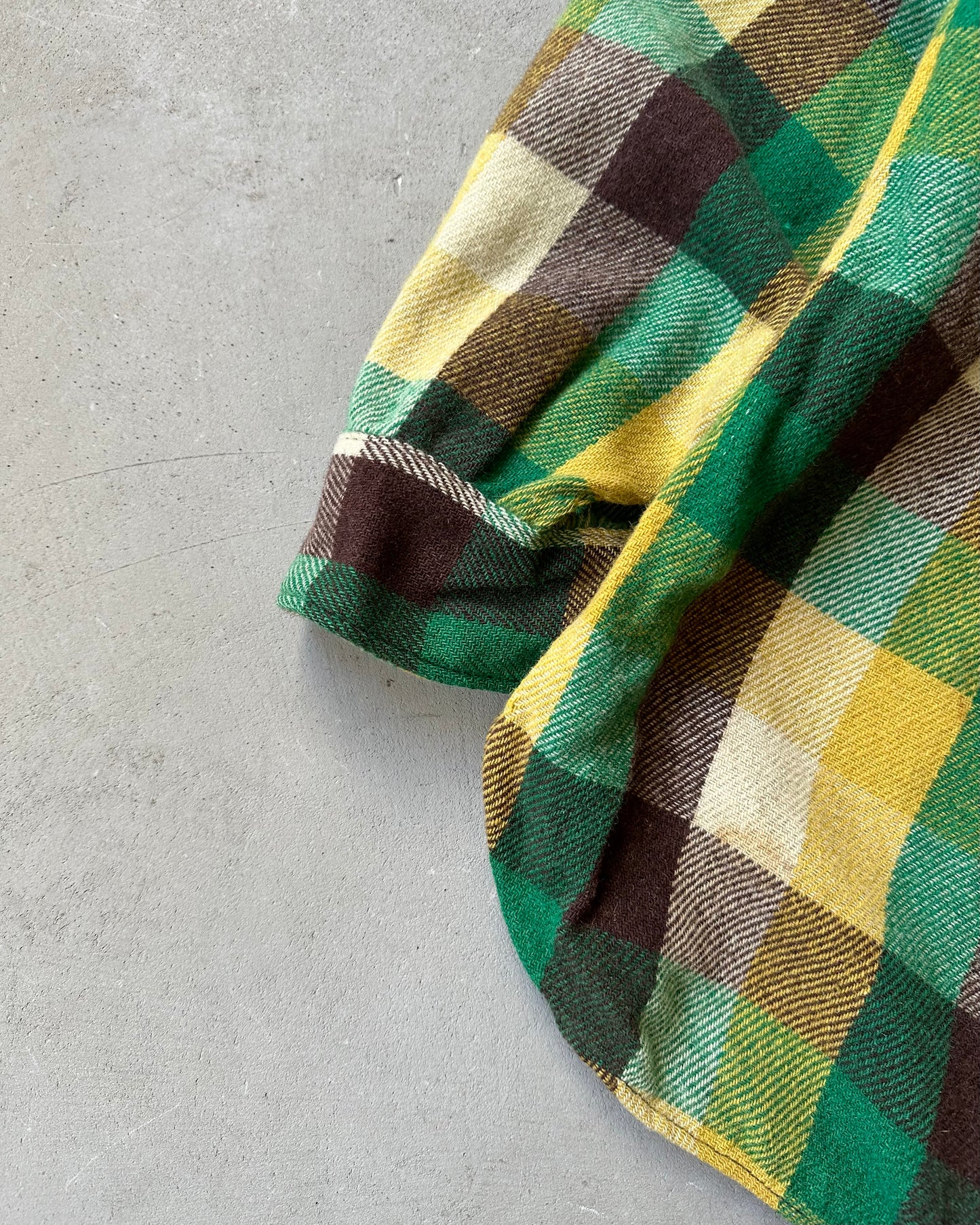 1960s - Green/Multi Five Brothers Wool Flannel - M/L