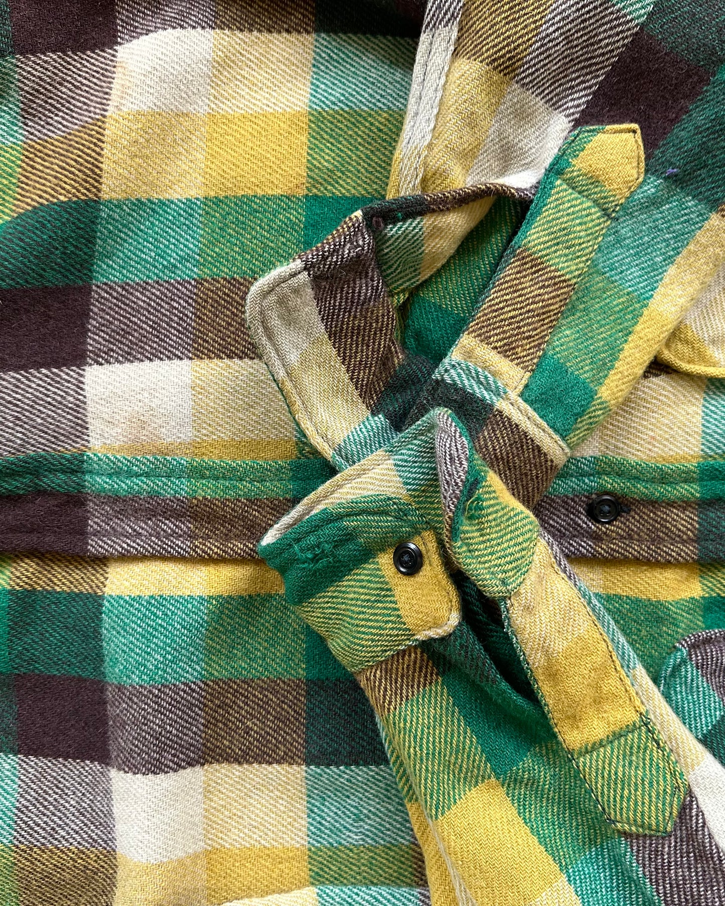 1960s - Green/Multi Five Brothers Wool Flannel - M/L