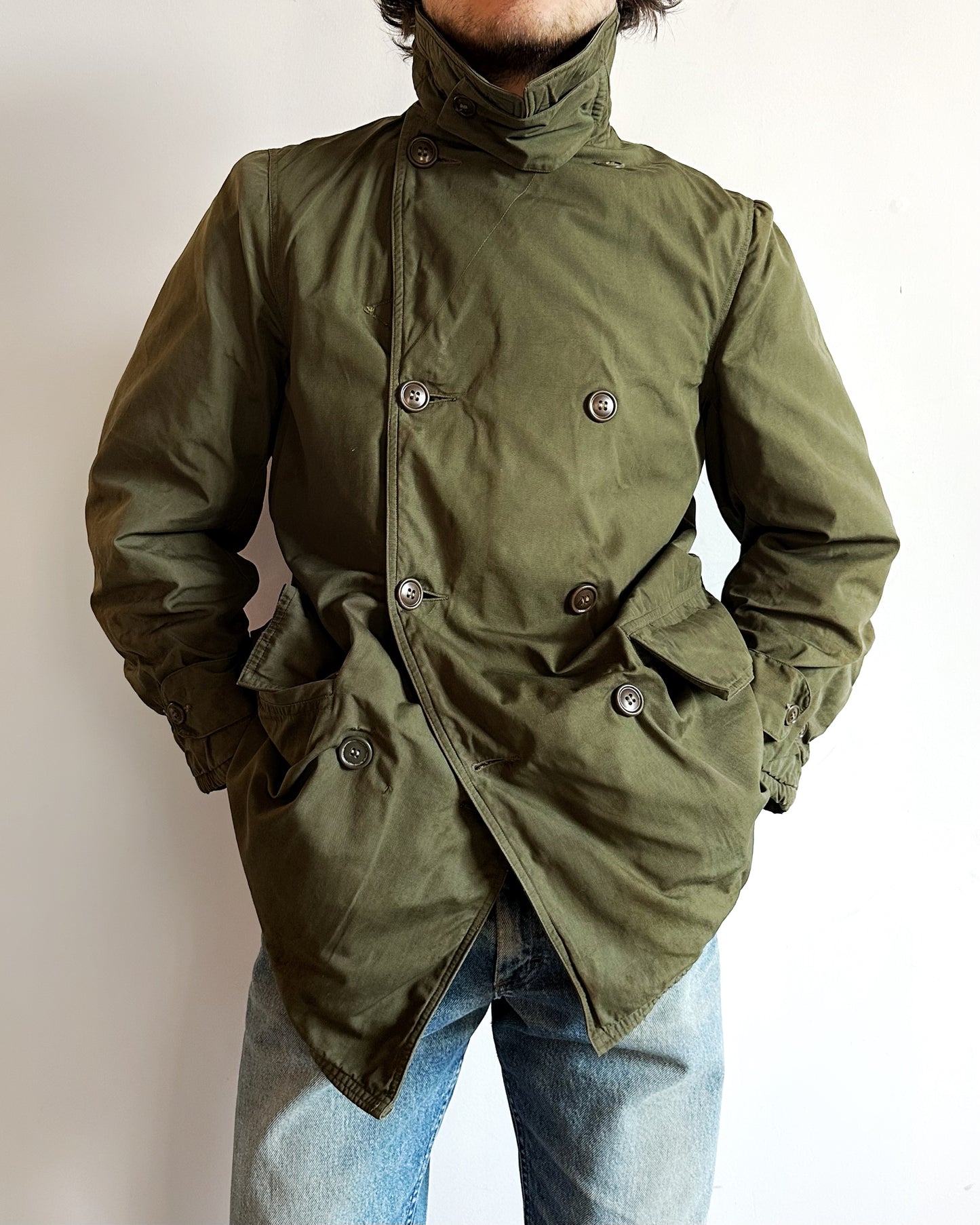 1940s - Green Jeep Military M-43 Mackinaw Jacket - S