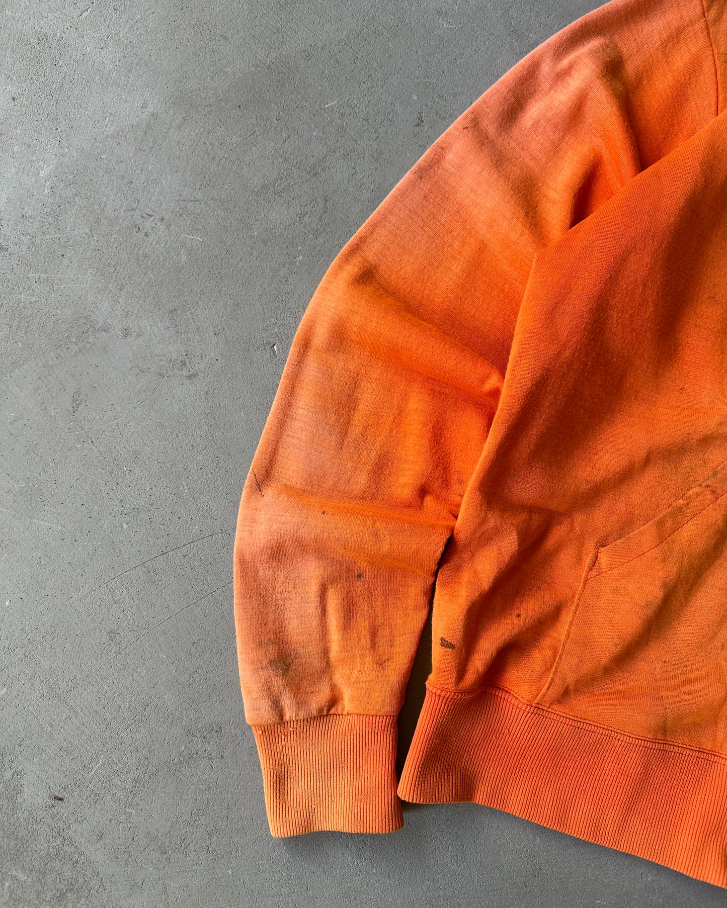 1970s - Distressed Orange Devilries Zip Up Hoodie - M