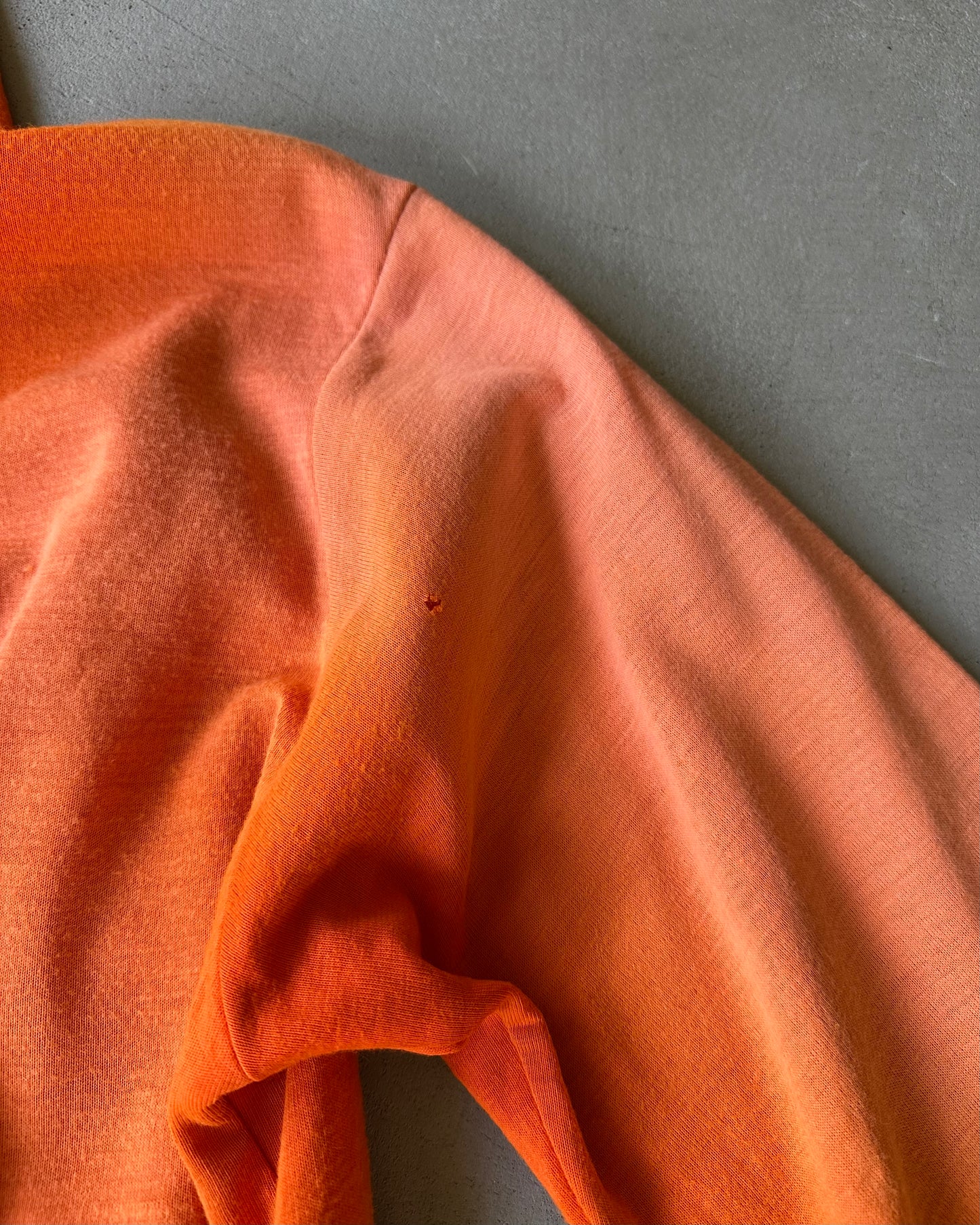 1970s - Distressed Orange Devilries Zip Up Hoodie - M
