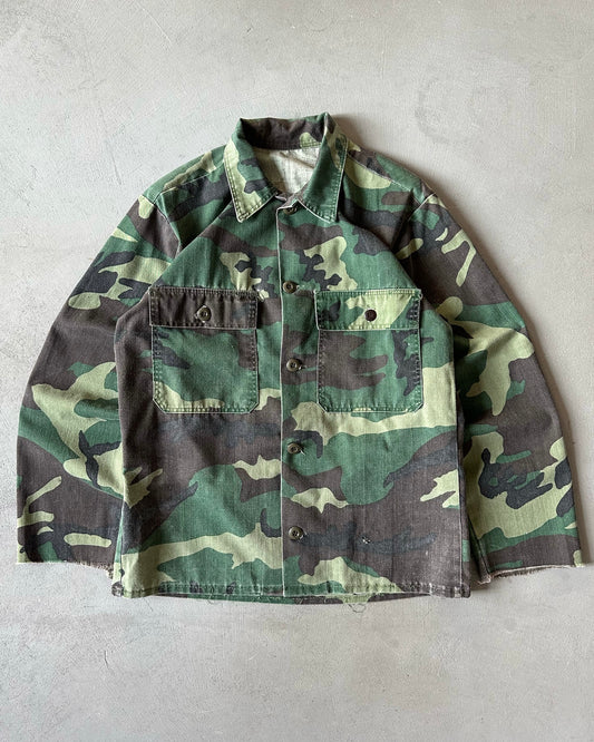 1990s - Distressed Camo Button Up - XS/S