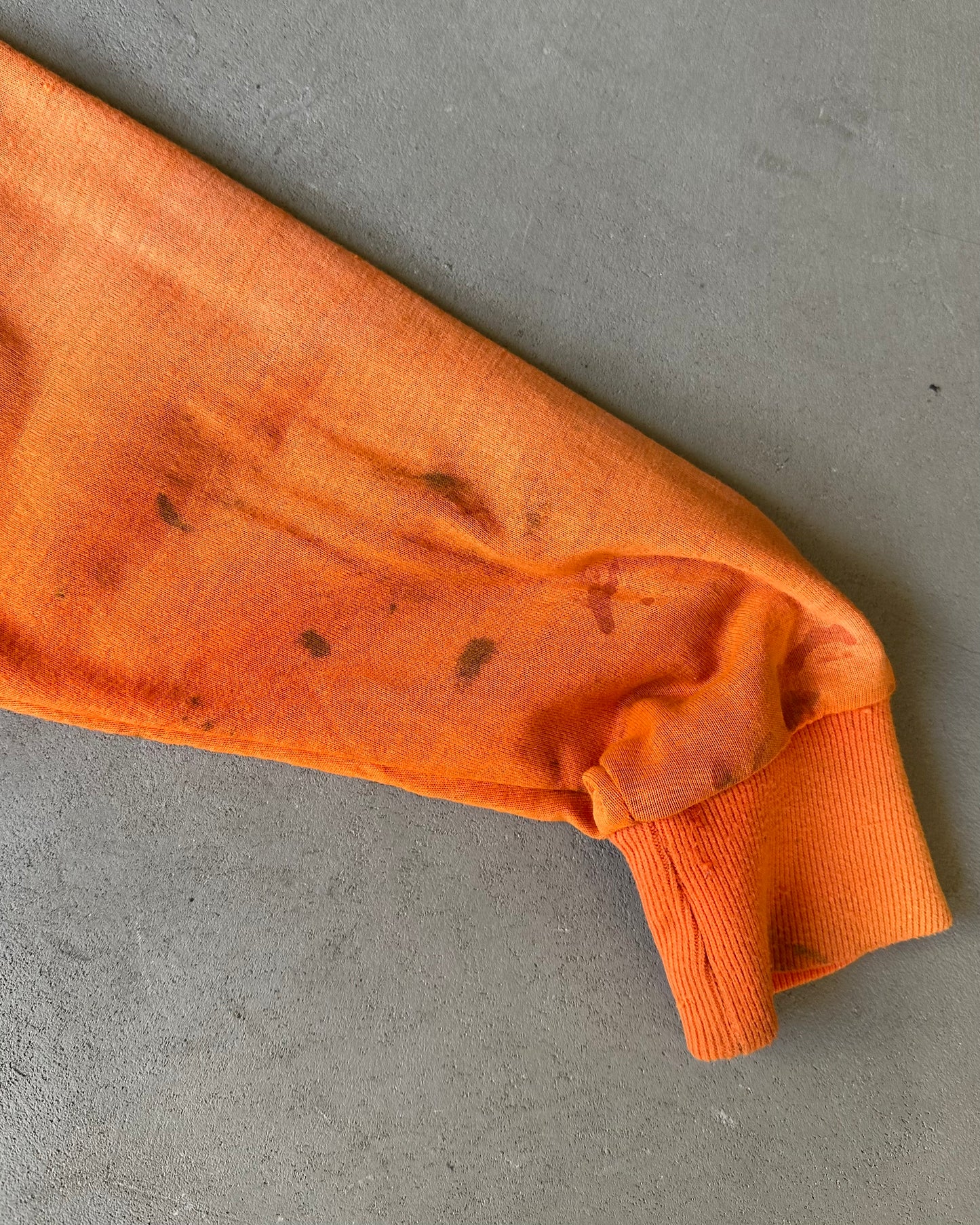 1970s - Distressed Orange Devilries Zip Up Hoodie - M