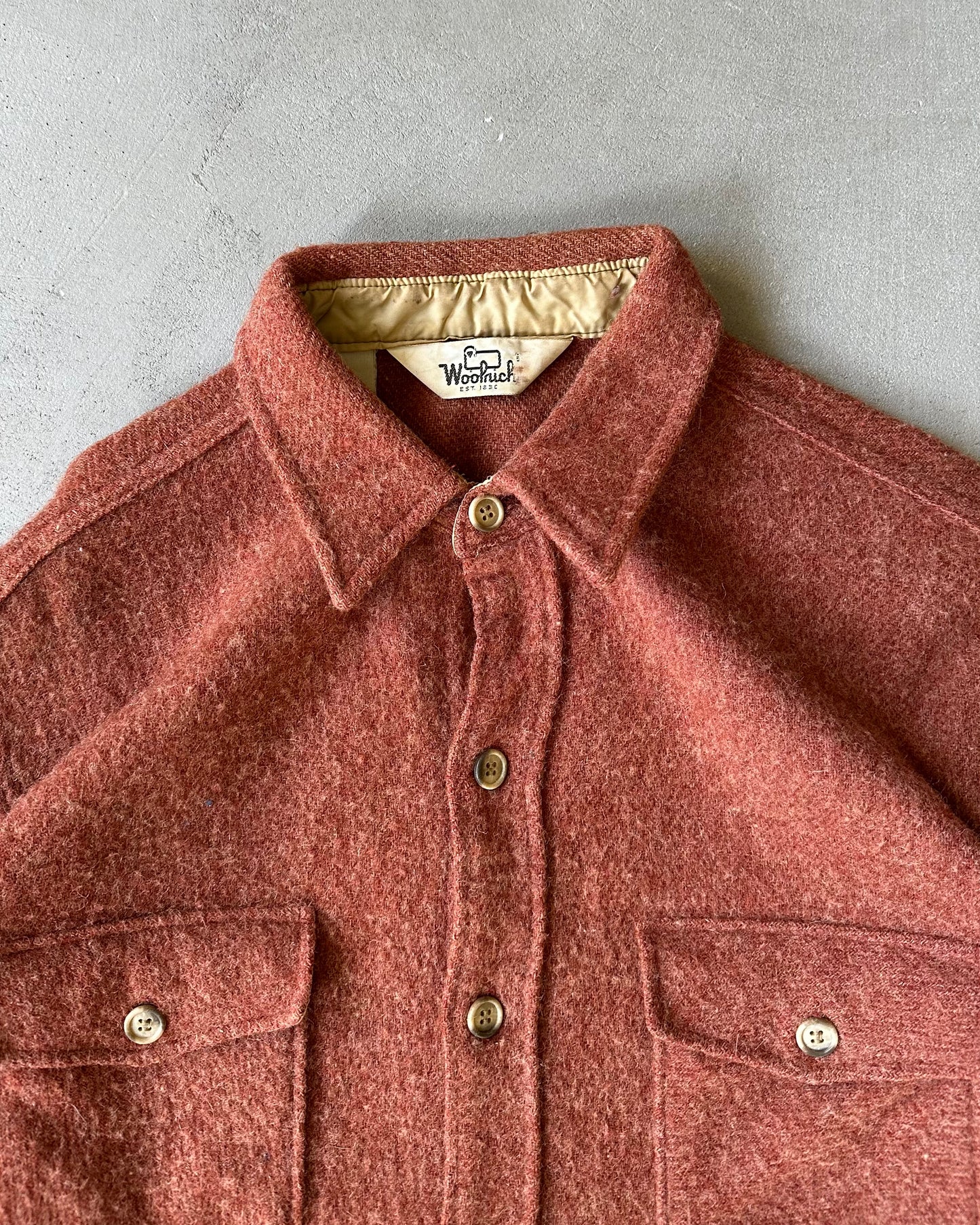 1980s - Brick Woolrich Wool Shirt - L