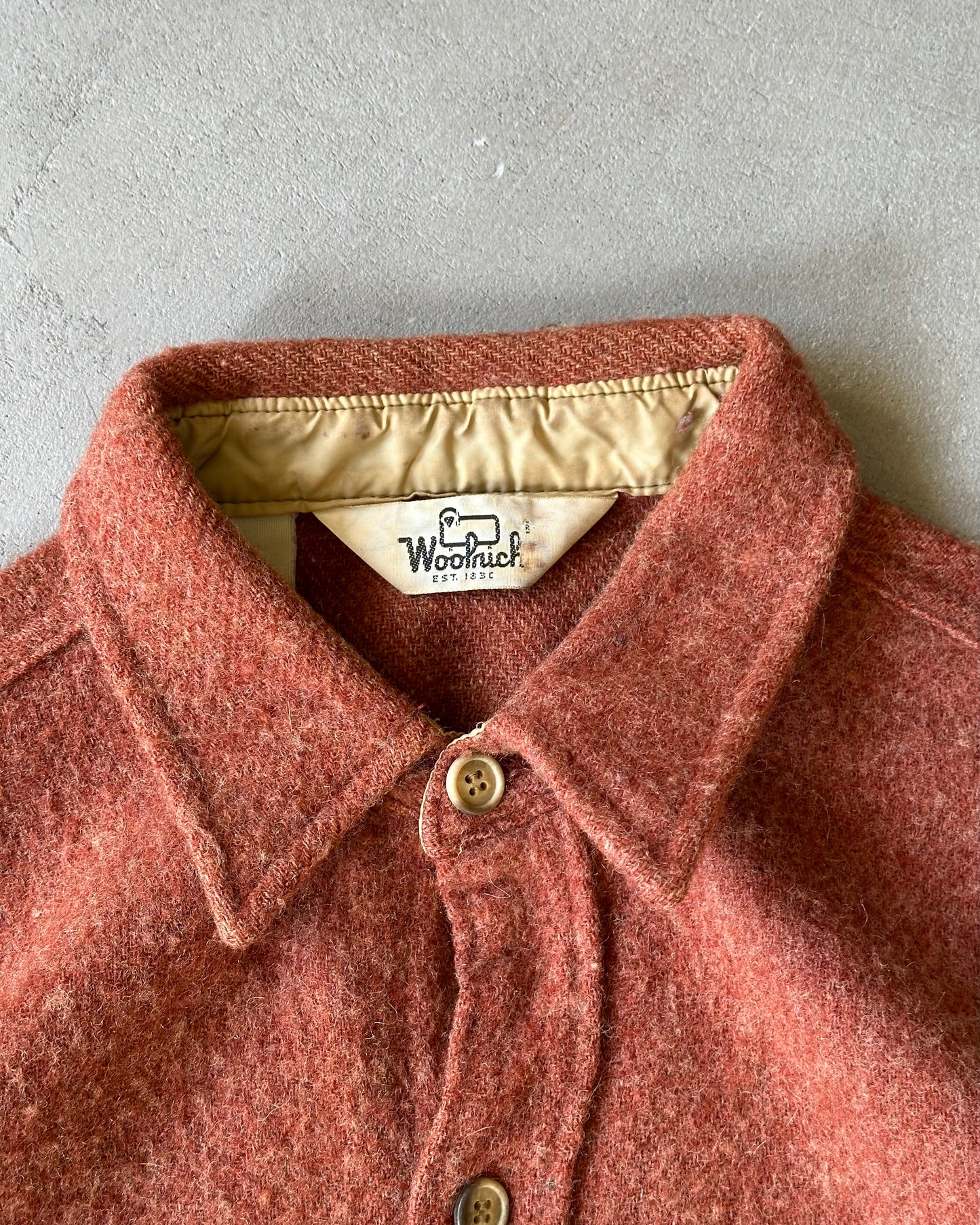 1980s - Brick Woolrich Wool Shirt - L