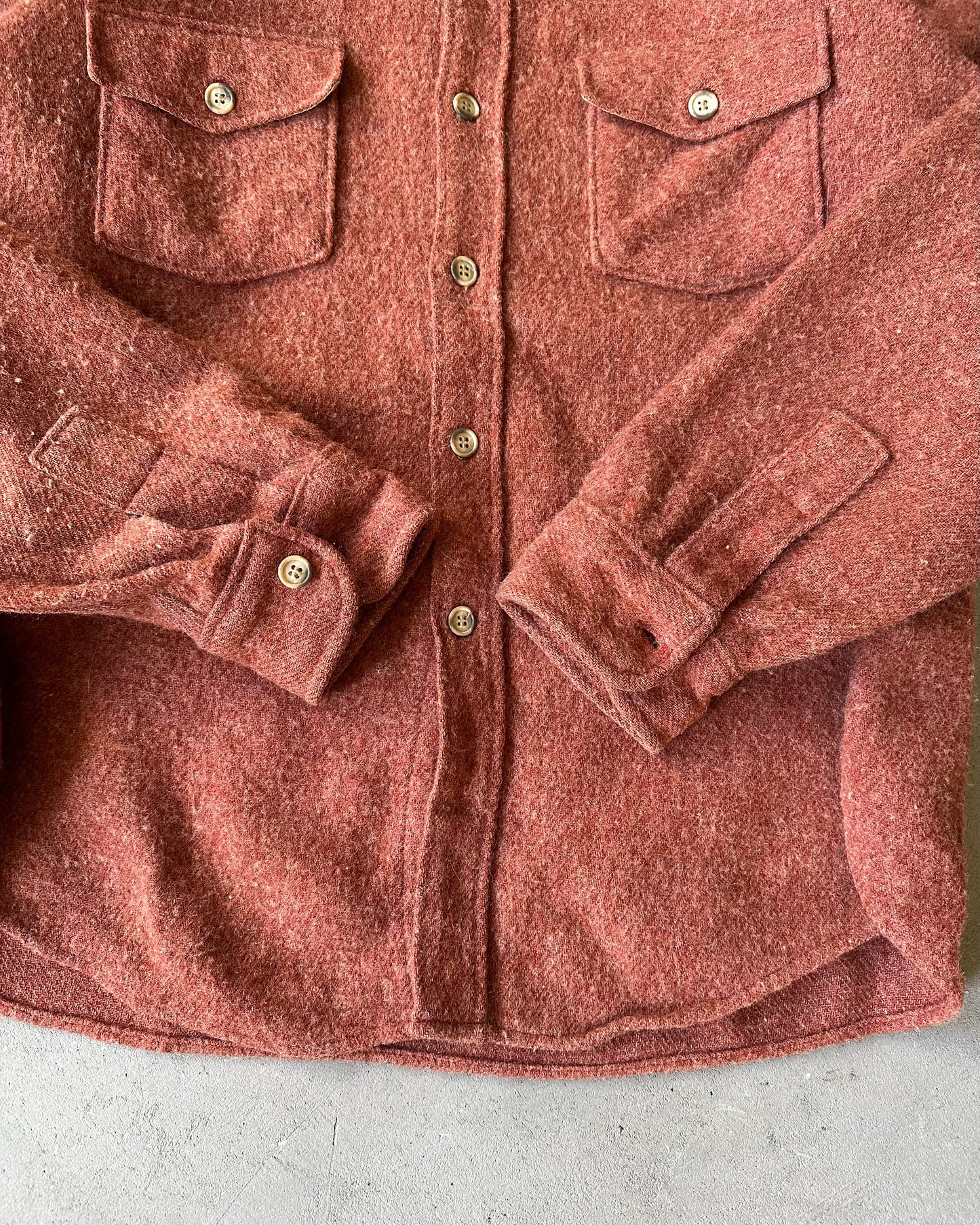 1980s - Brick Woolrich Wool Shirt - L
