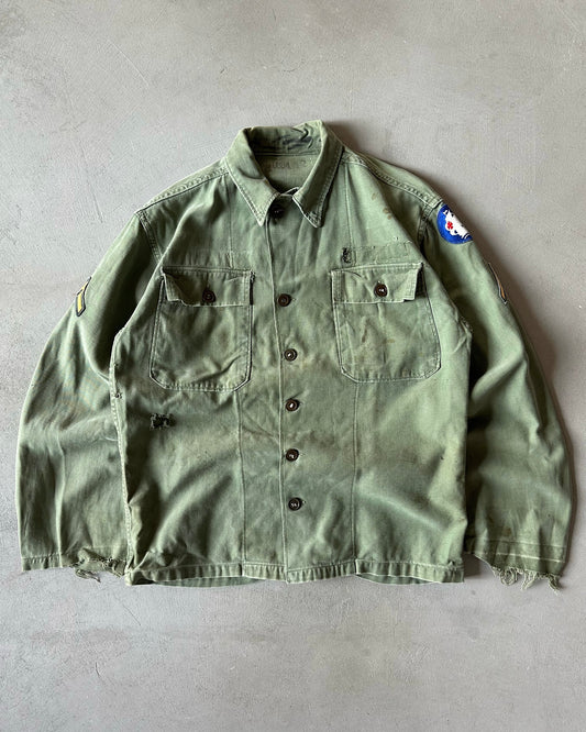 1970s - Distressed Military Button Up - S