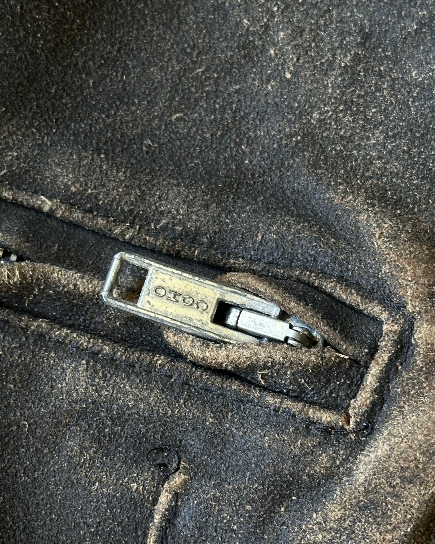 1980 - Distressed Brown Biker Leather Jacket - L/XL