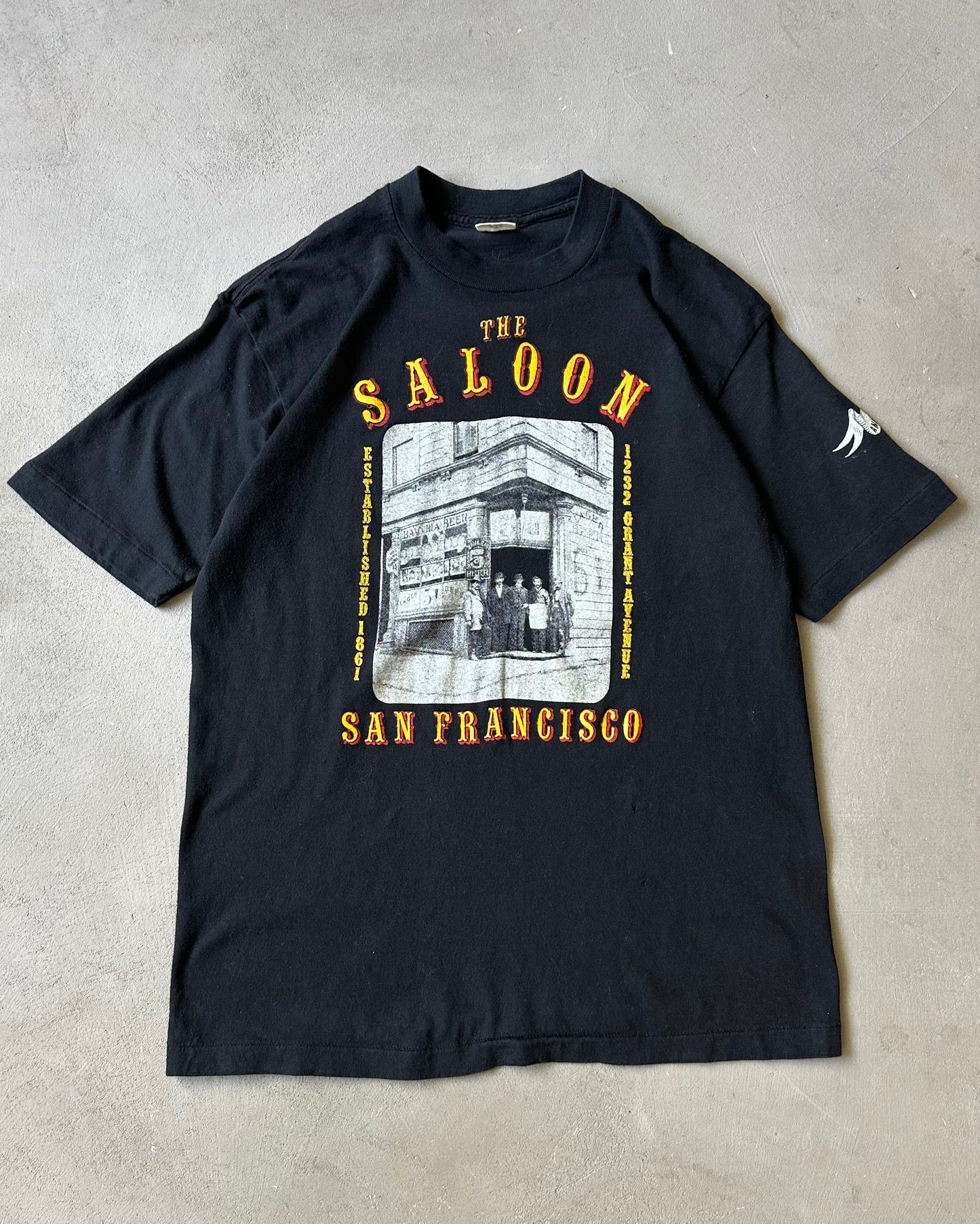 Années 80 - T-shirt Saloon Noir Effet Vieilli - S