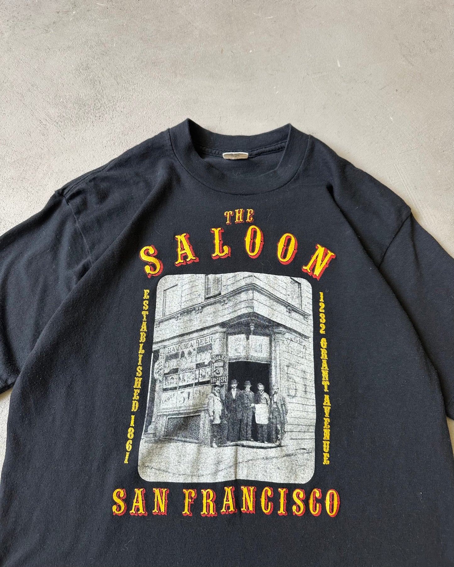 Années 80 - T-shirt Saloon Noir Effet Vieilli - S