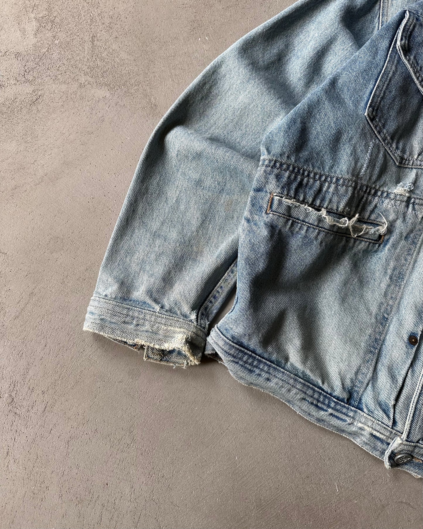 1980s - Distressed Calvin Klein Denim Jacket - L