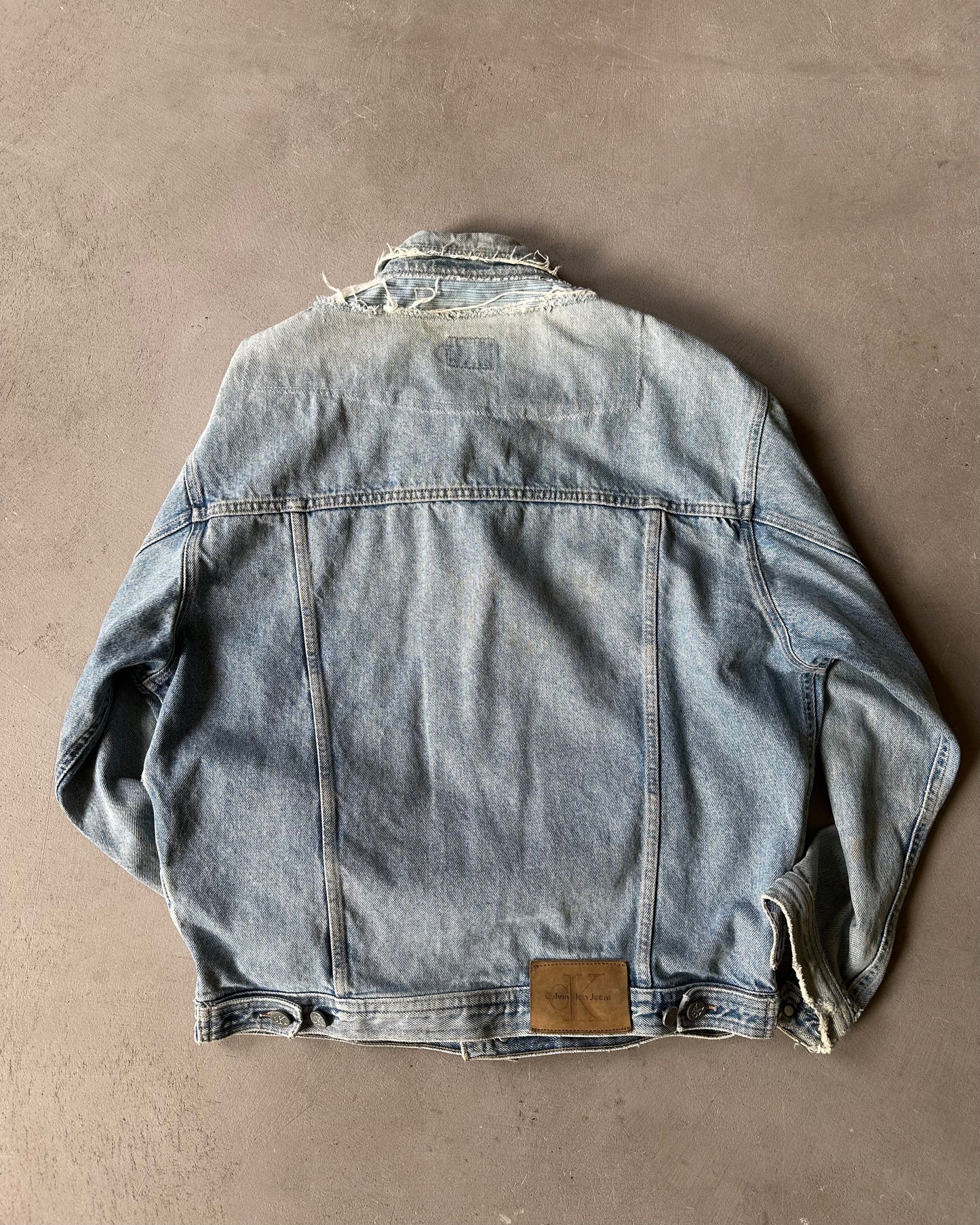 1980s - Distressed Calvin Klein Denim Jacket - L