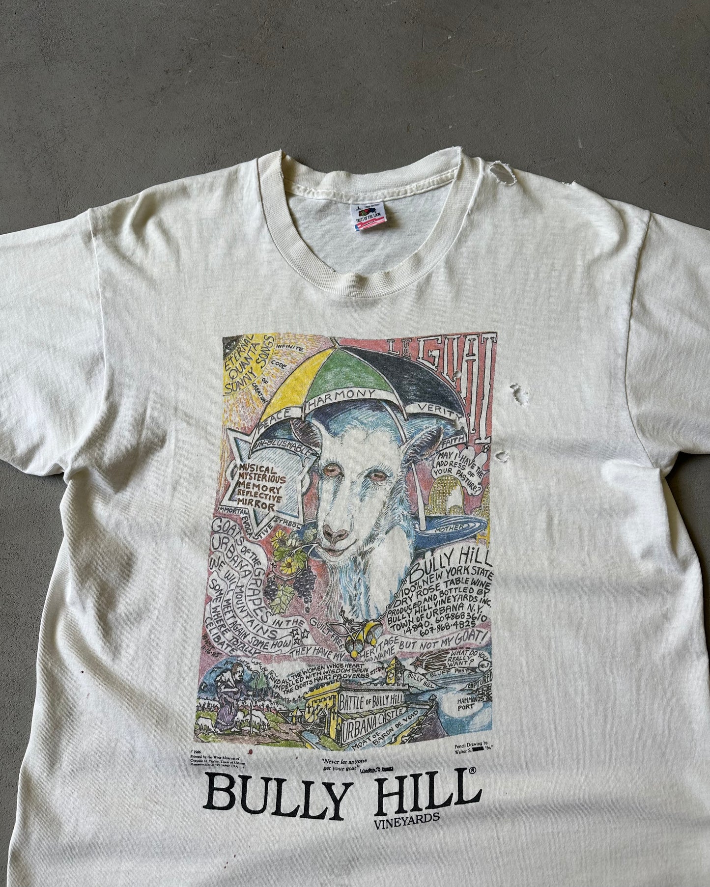 1990s - Distressed Bully Hill T-Shirt - M/L