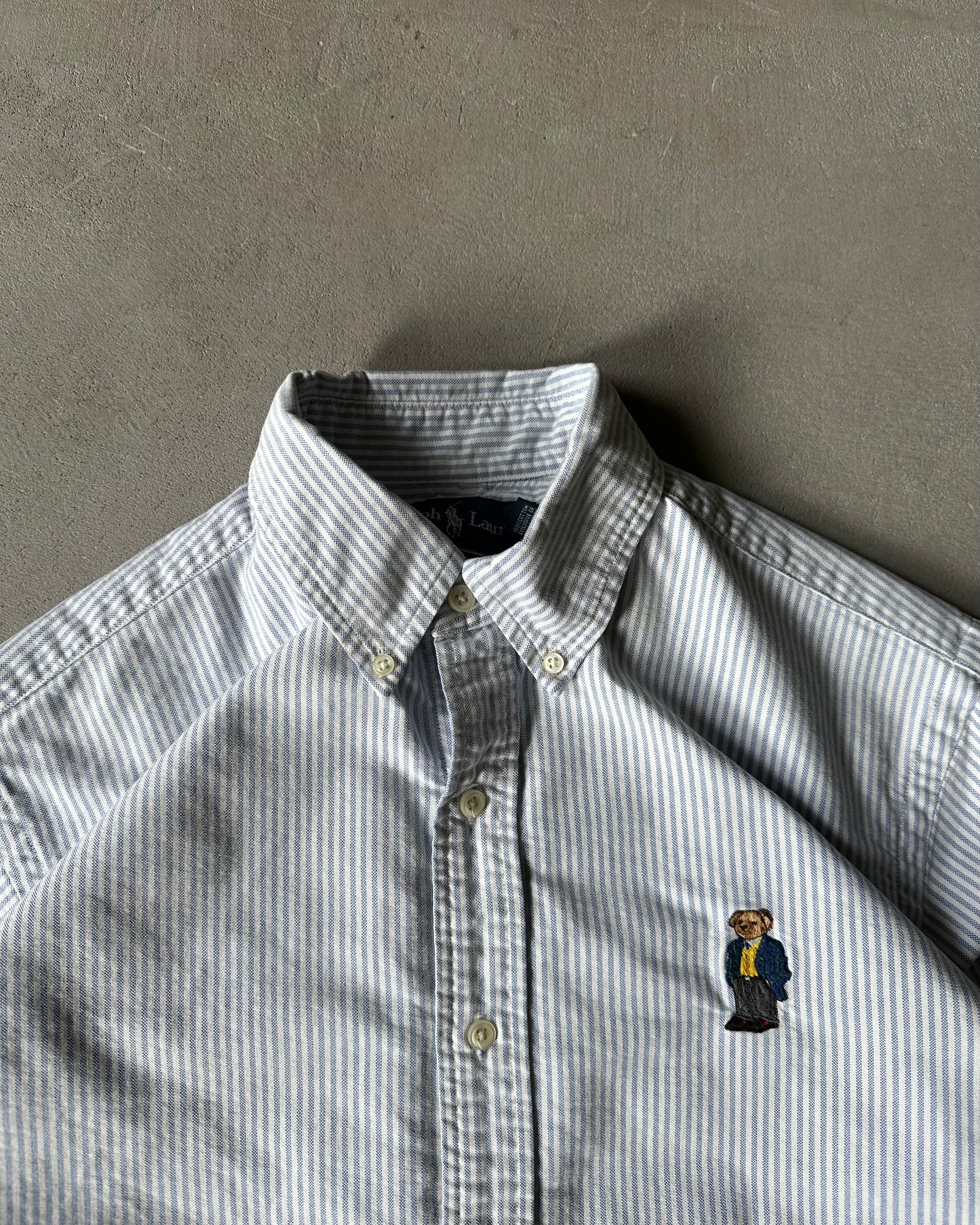1990s - White/Blue Polo RL Shirt - M