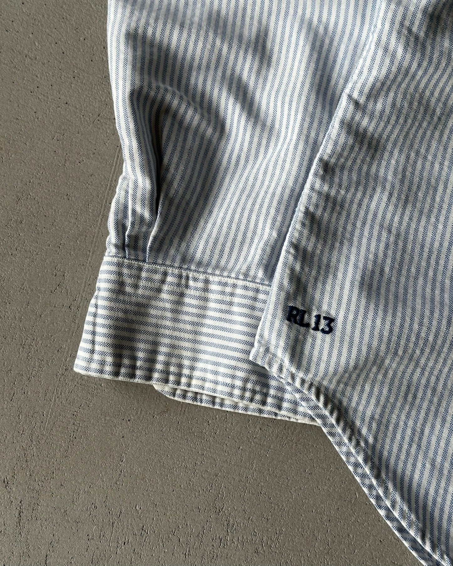 1990s - White/Blue Polo RL Shirt - M