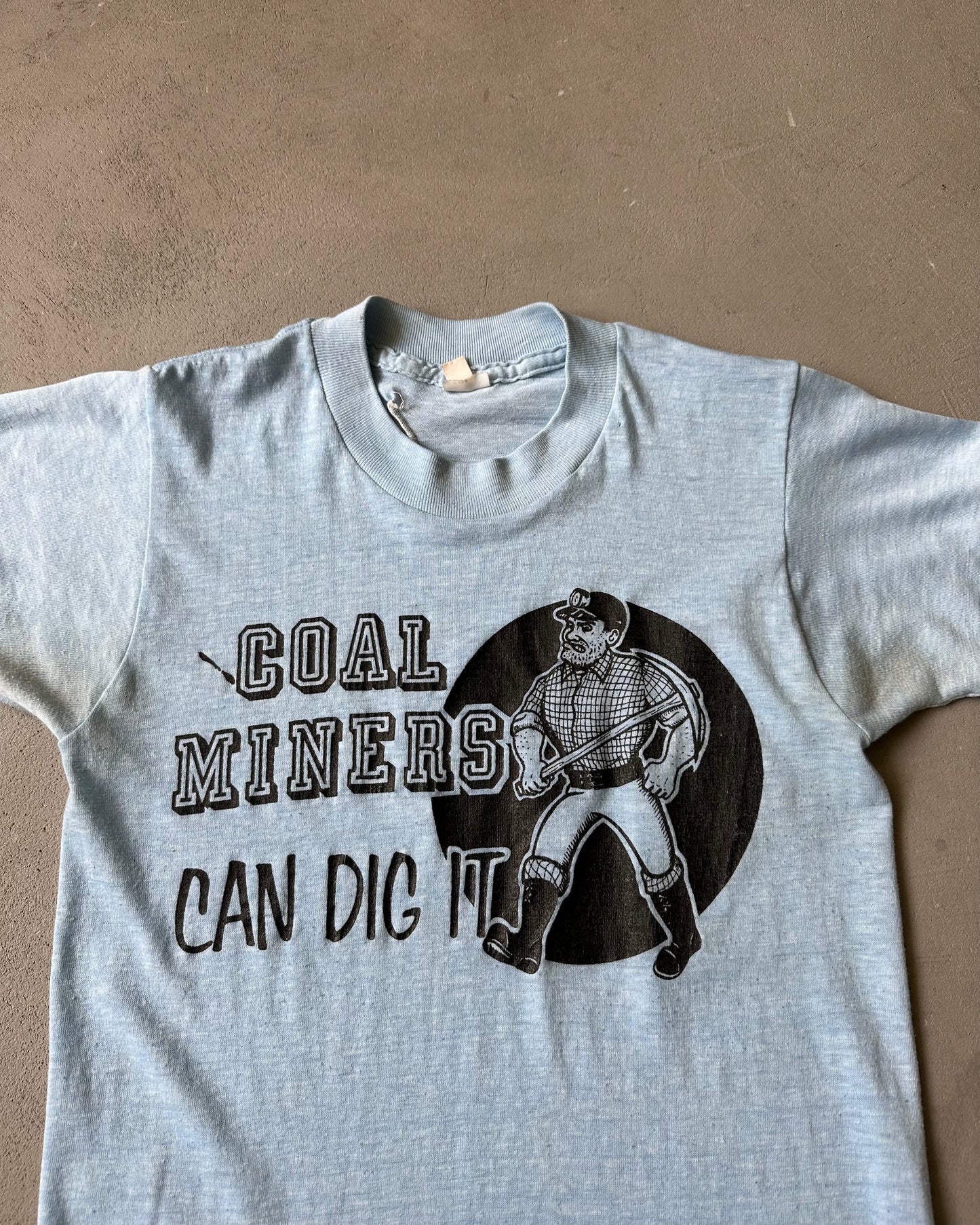 Années 70 - T-shirt « Coal Miners » bleu vieilli - (F)S