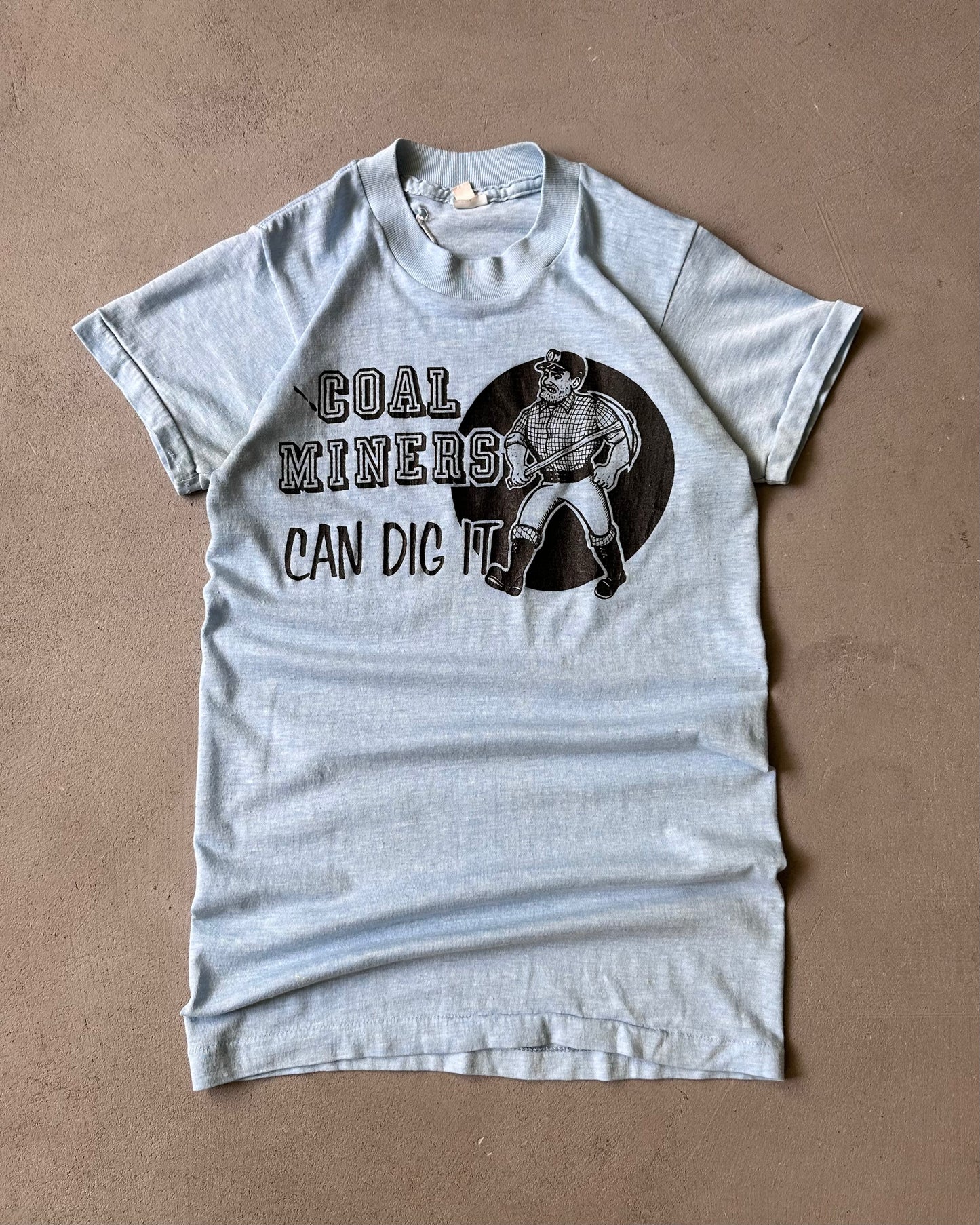 Années 70 - T-shirt « Coal Miners » bleu vieilli - (F)S