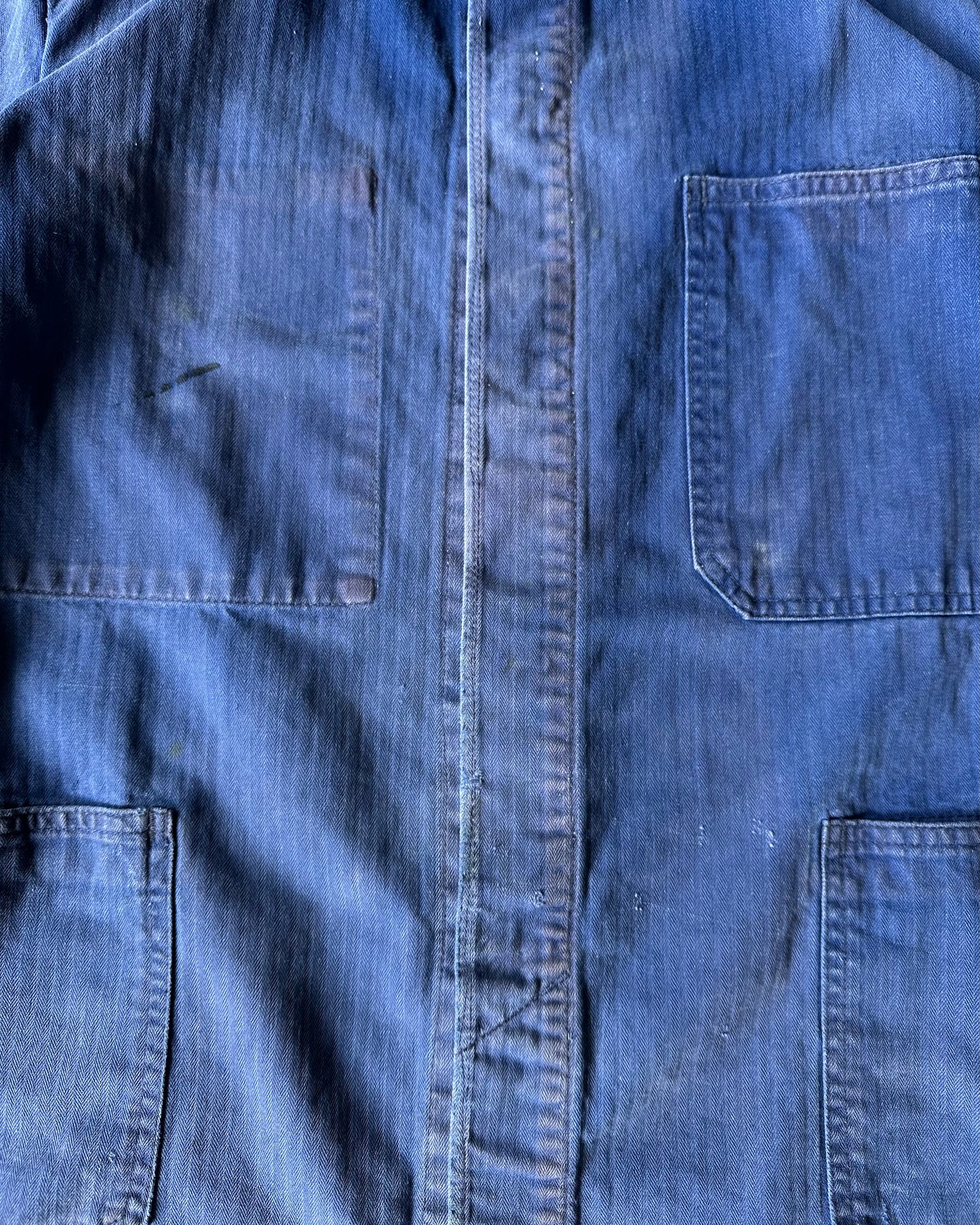 1970s - Faded Blue HBT Euro Chore - L