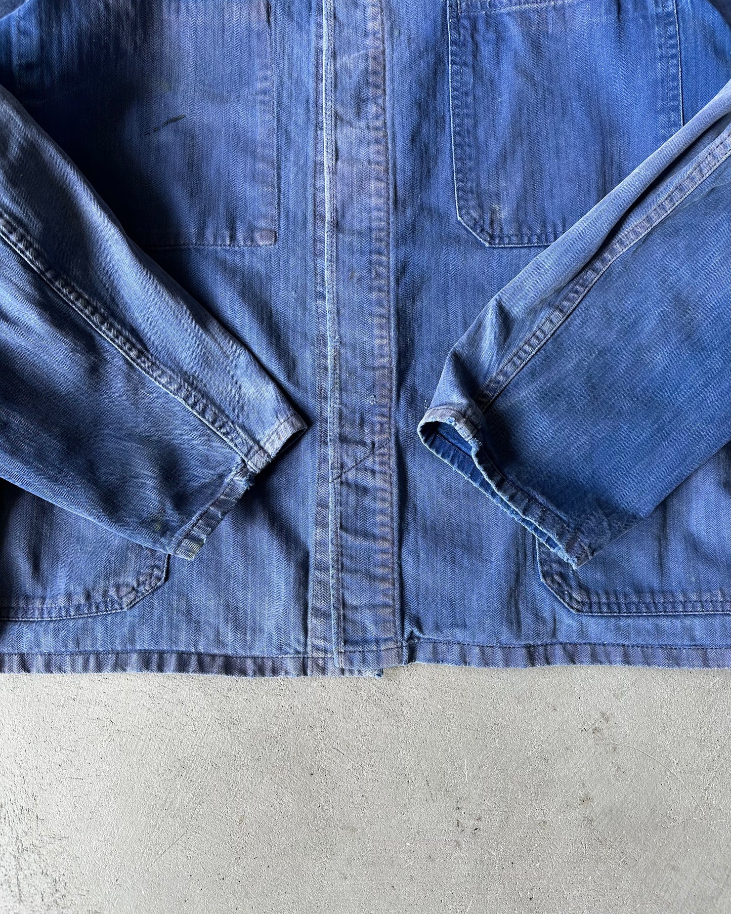 1970s - Faded Blue HBT Euro Chore - L