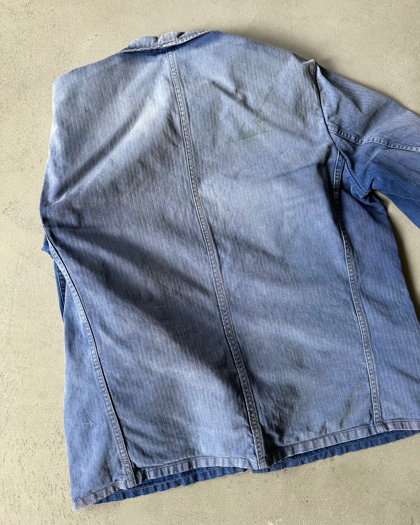1970s - Faded Blue HBT Euro Chore - L
