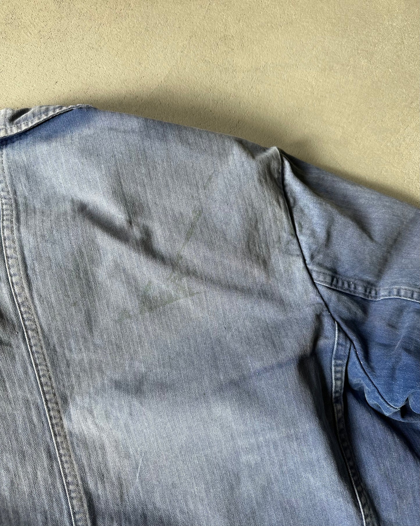 1970s - Faded Blue HBT Euro Chore - L