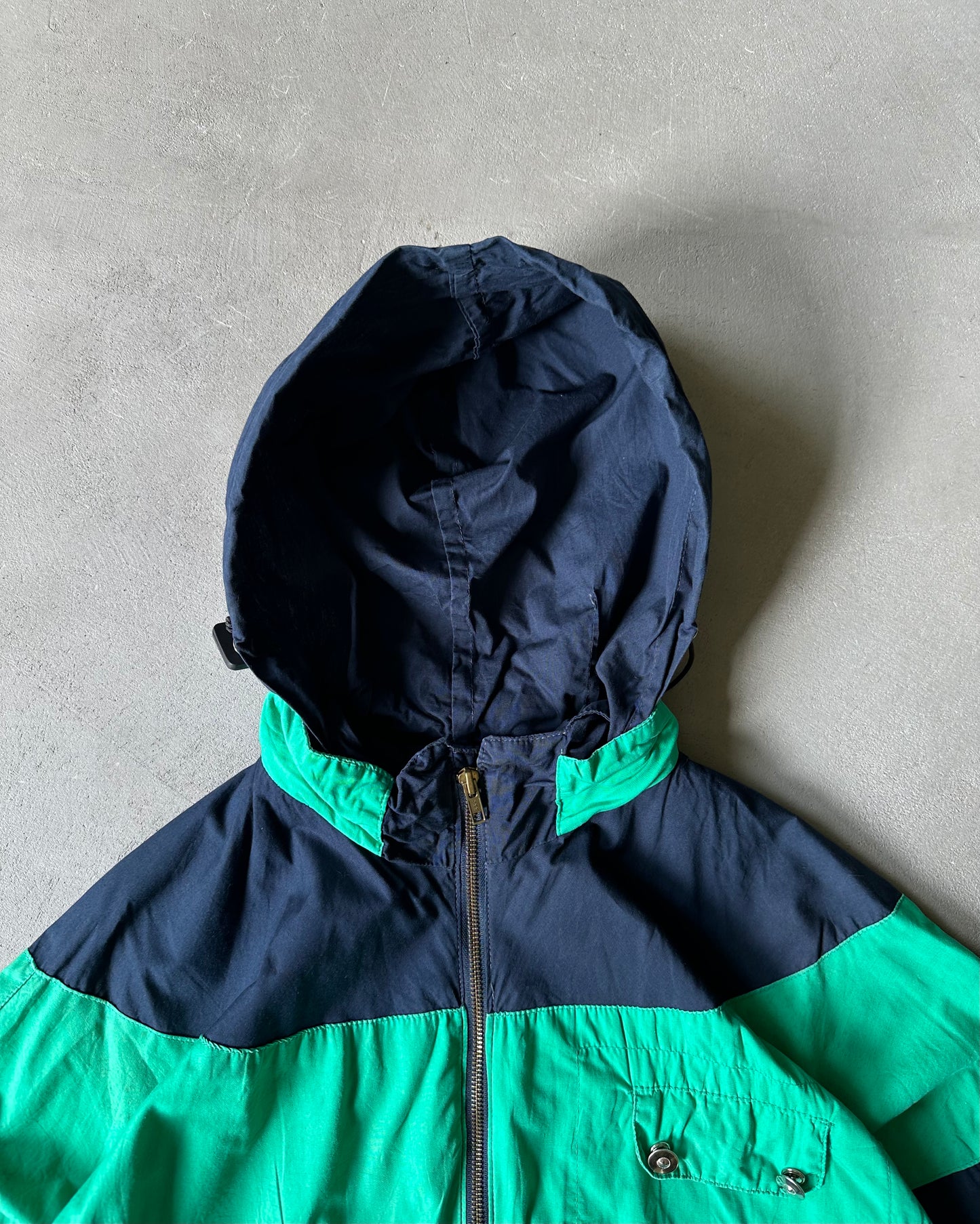 1990s - Green/Navy Striped Light Jacket - M