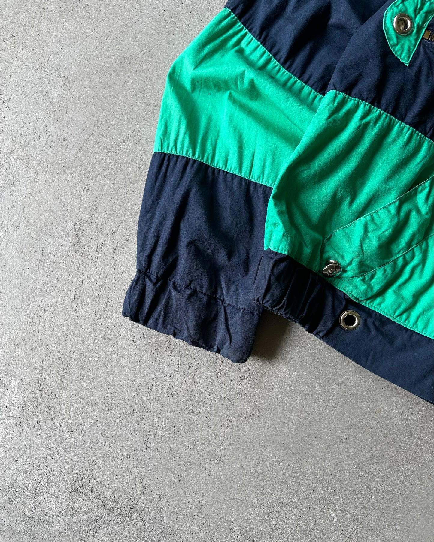 1990s - Green/Navy Striped Light Jacket - M