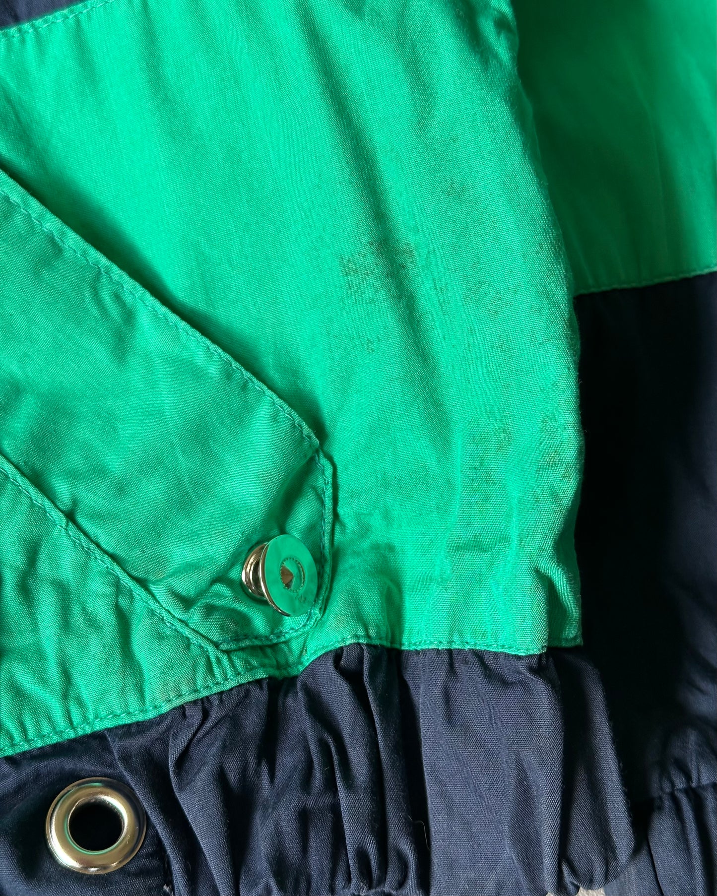 1990s - Green/Navy Striped Light Jacket - M