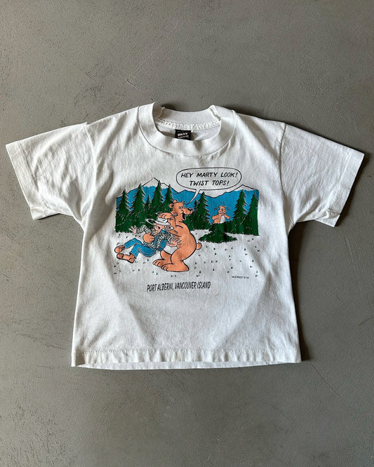 1990s - White "Twist Top" Baby T-Shirt - XXS