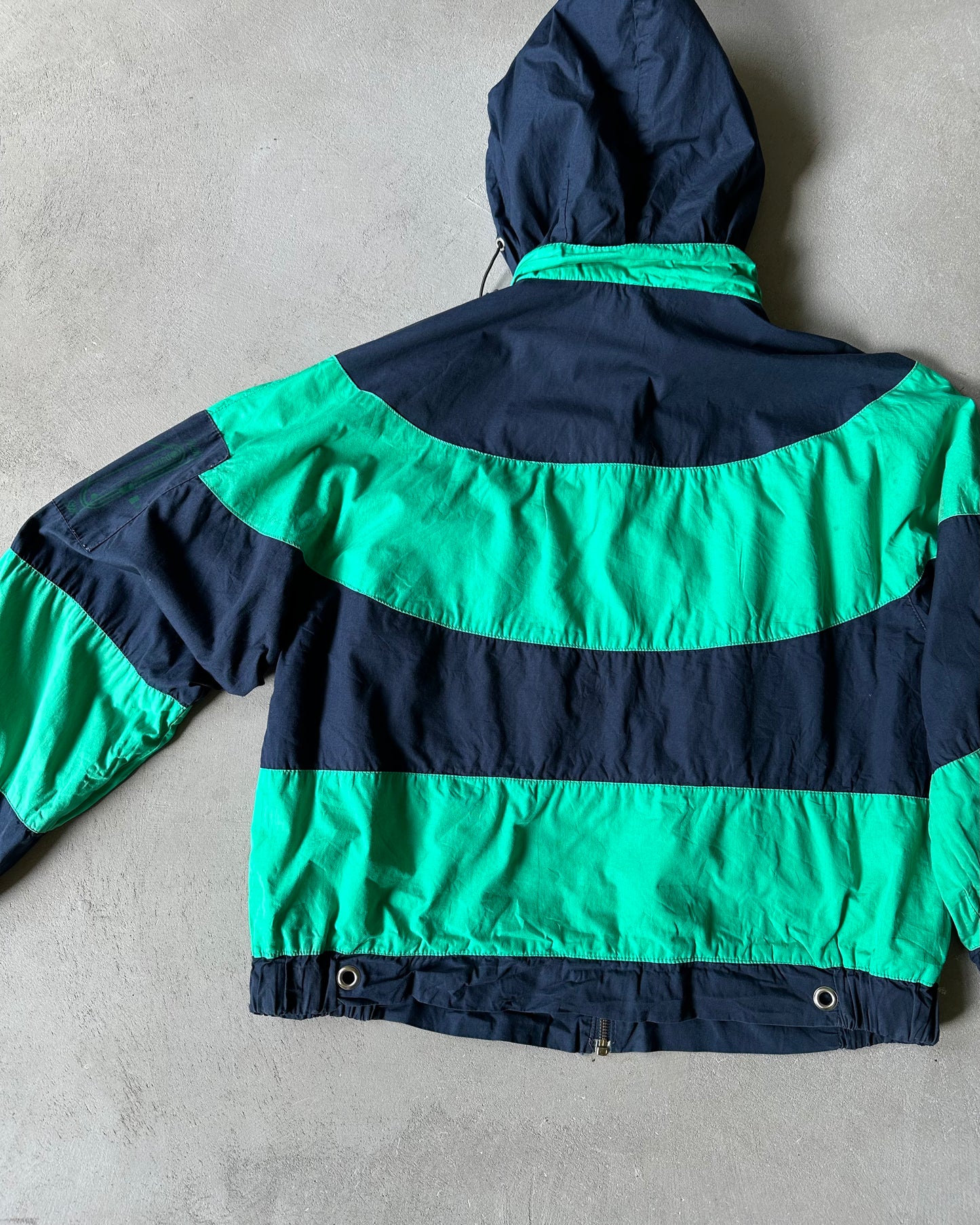 1990s - Green/Navy Striped Light Jacket - M