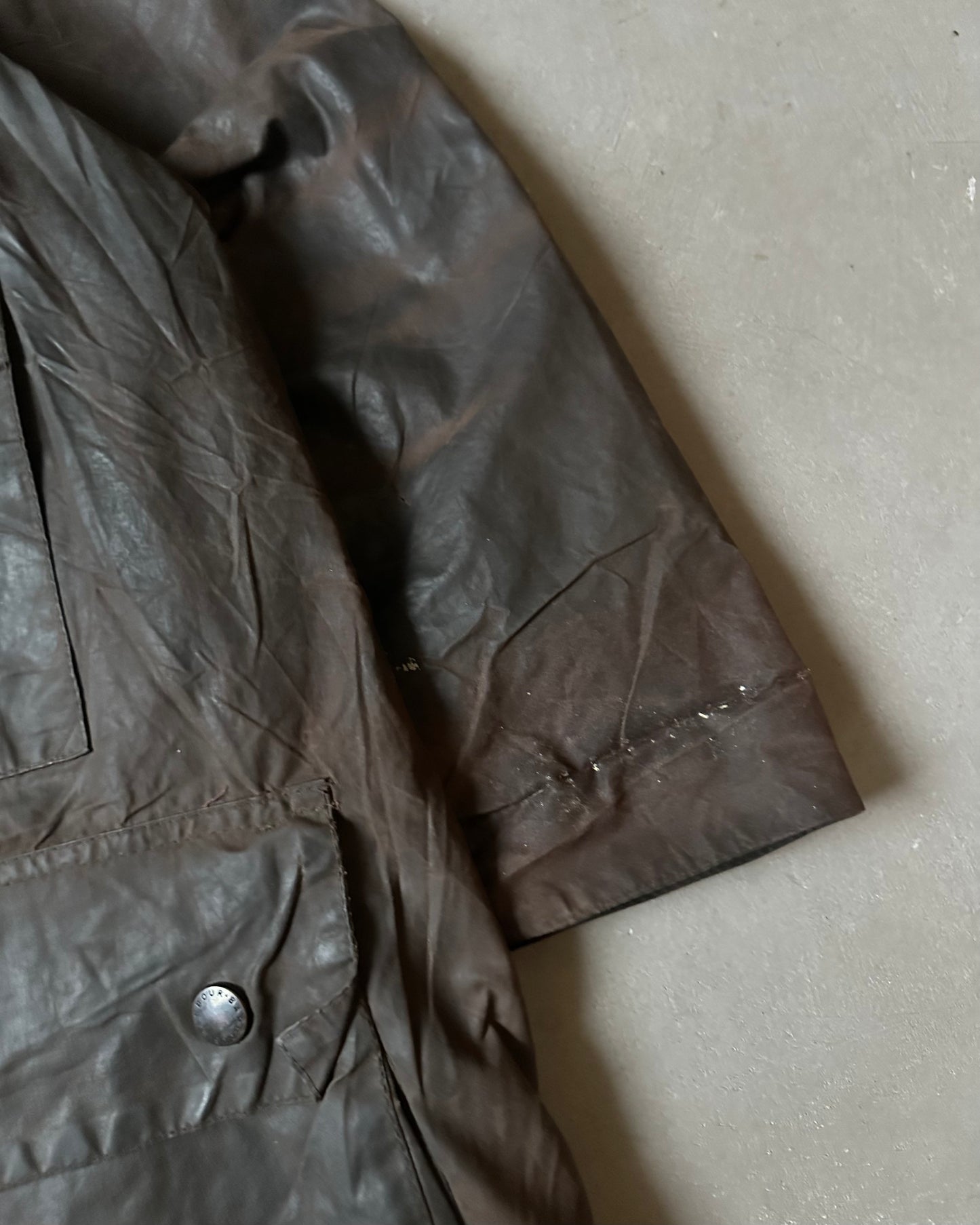 1990s - Distressed Brown Barbour Gamefair Jacket - 48