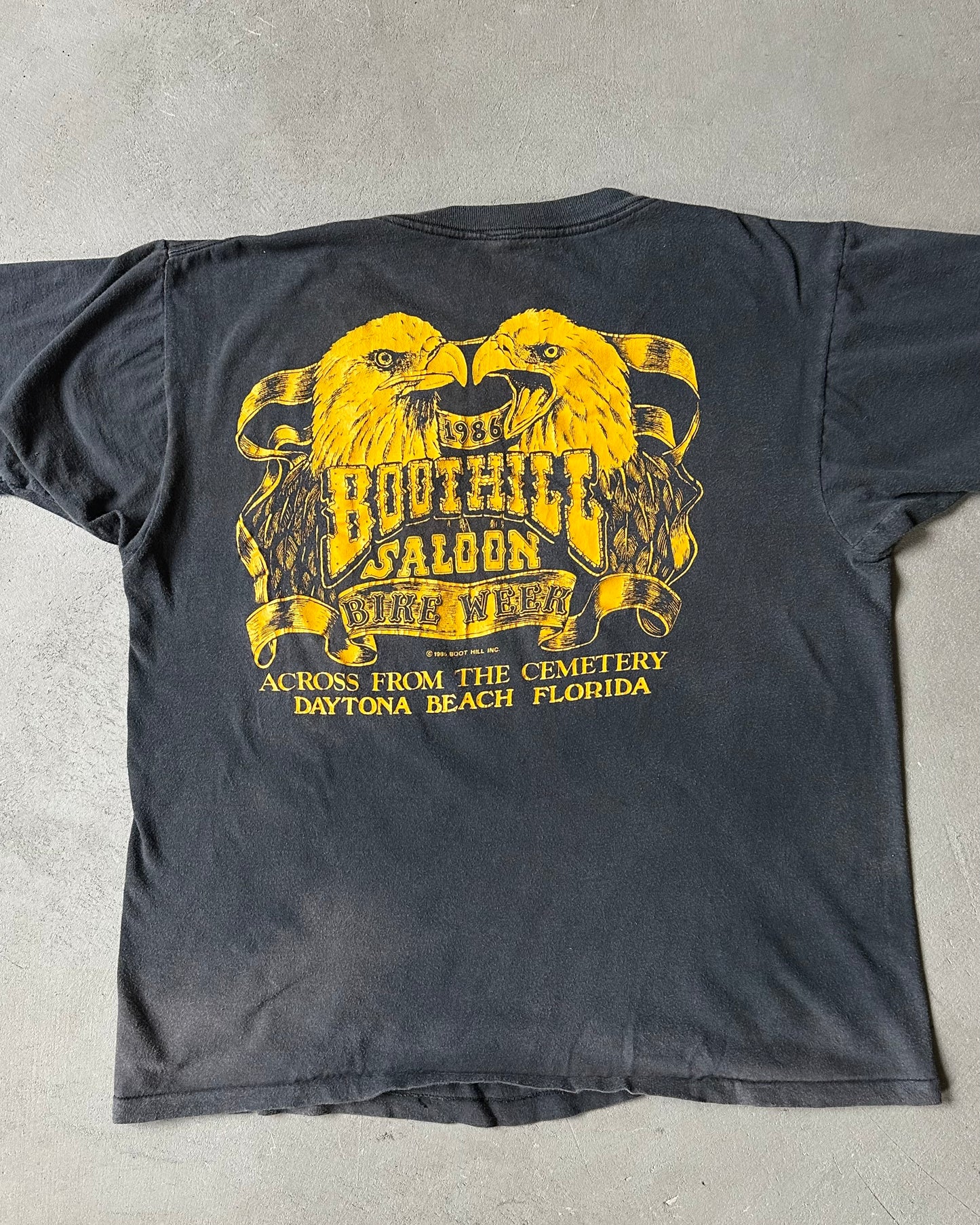 1980s - Faded Black Boot Hill T-Shirt - S/M