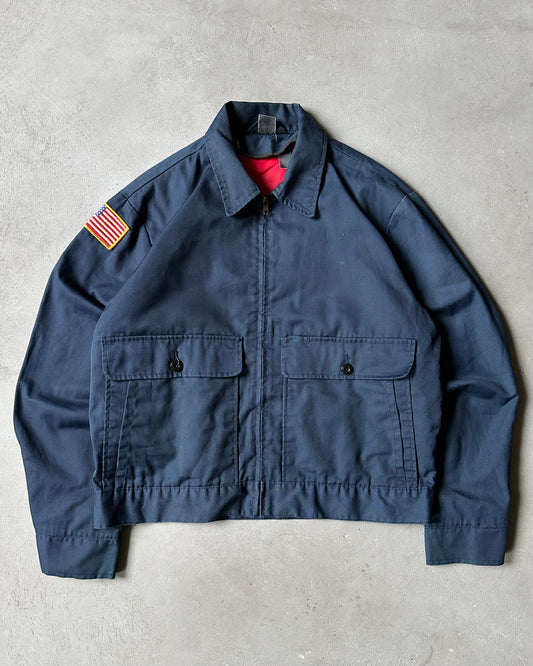 1980s - Navy U.S Flag Work Jacket - L