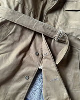 1980s - Khaki Military Faux Fur Lined Coat - M